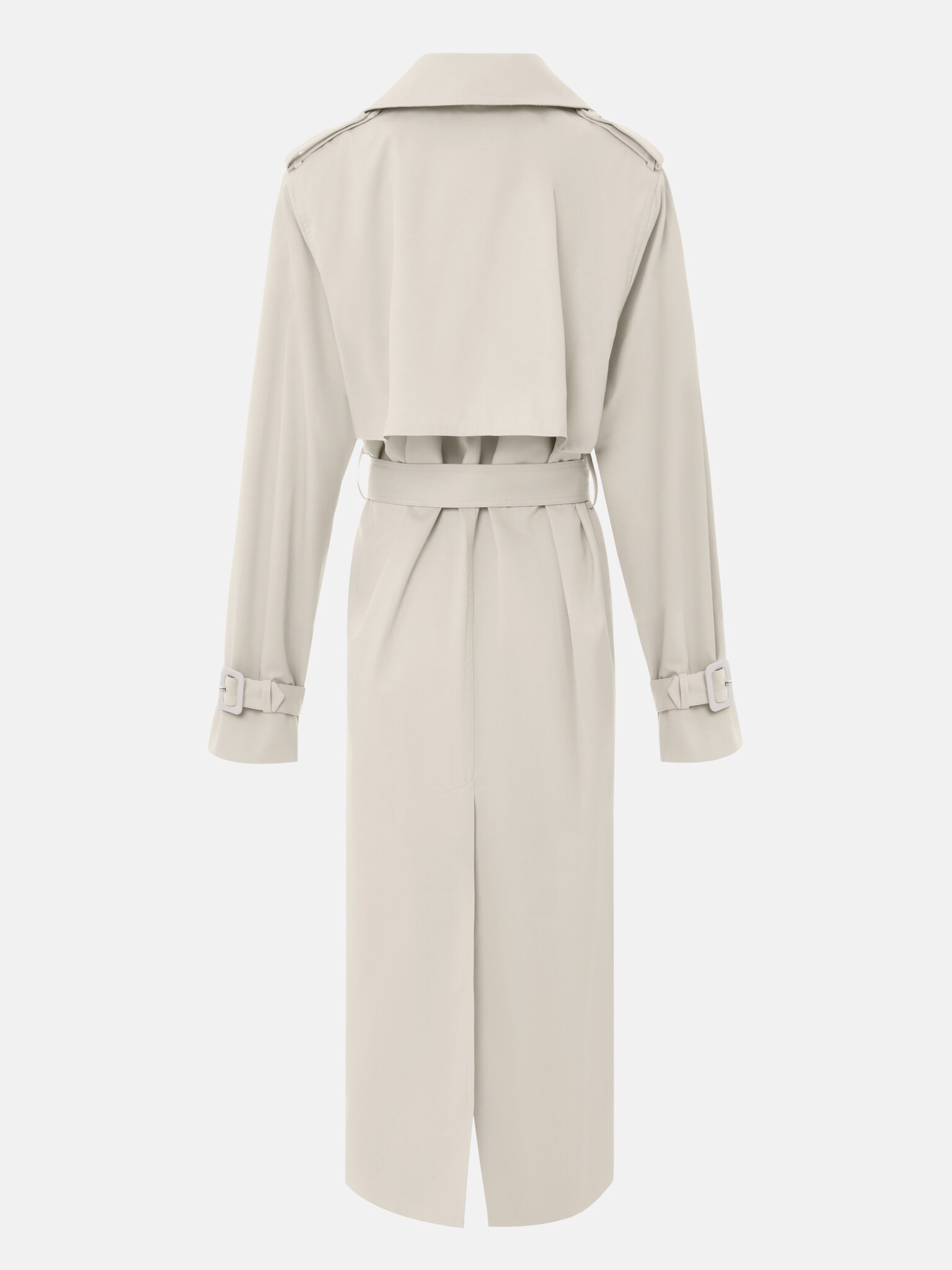 Midi trench coat with a wide belt