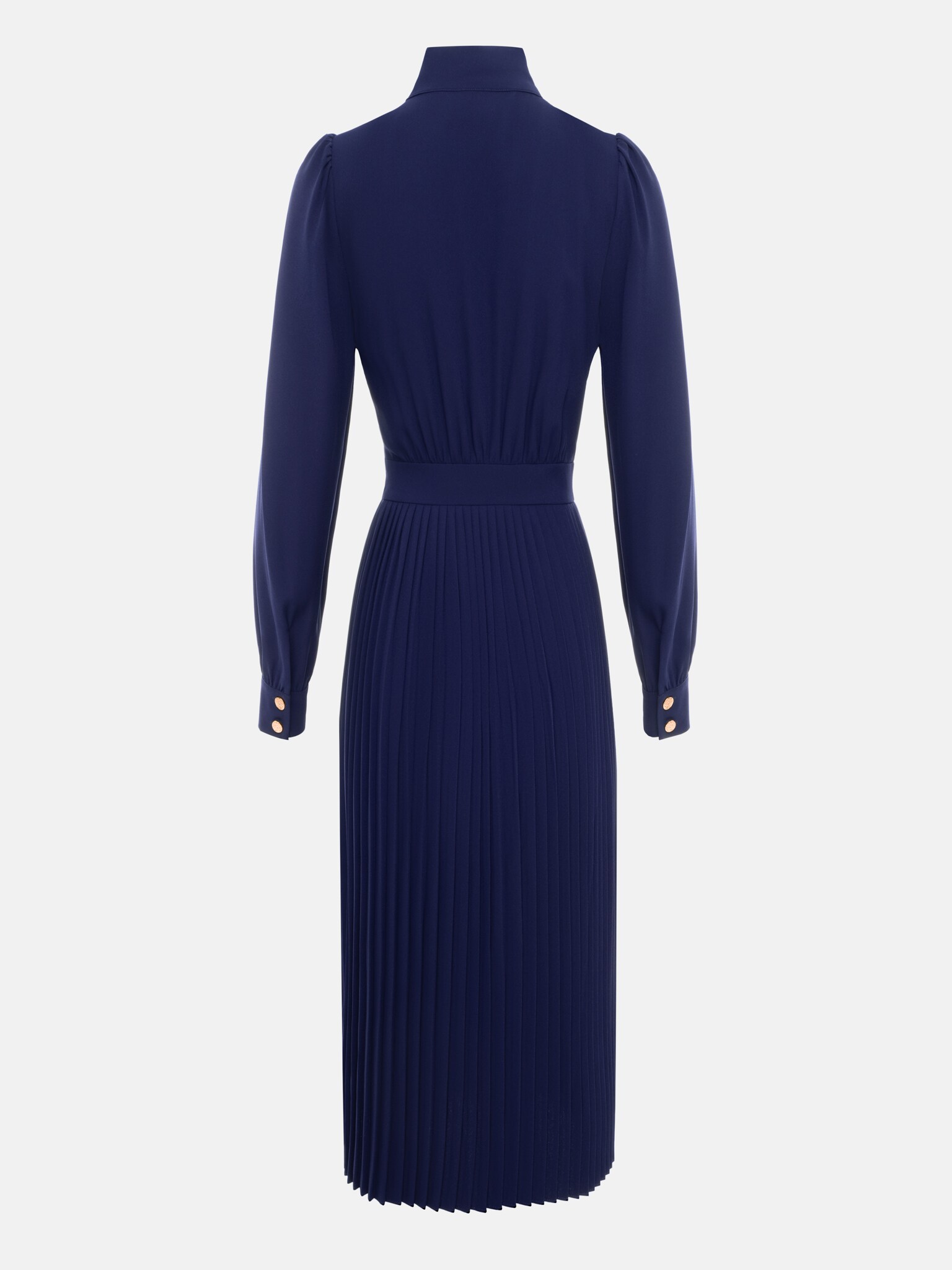 Midi dress with pleated details and bow :: LICHI - Online fashion store