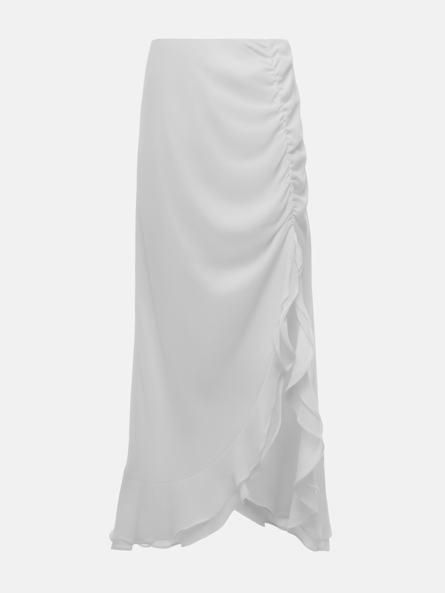 Pleated midi skirt with a slit