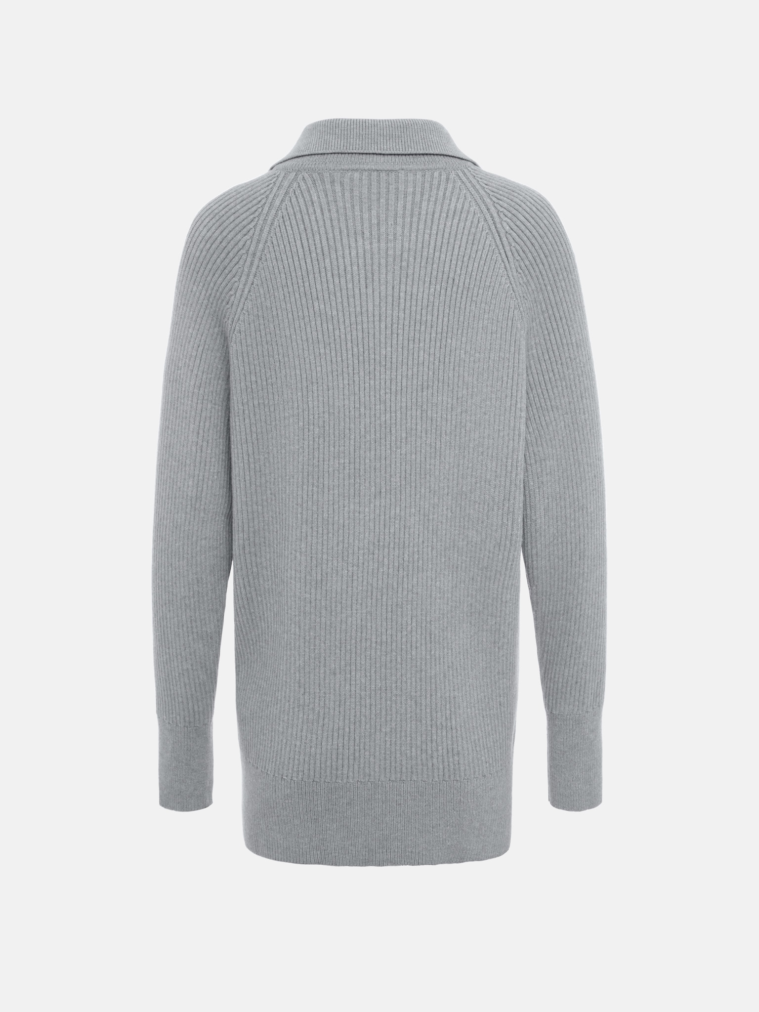 Свободный свитер с воротником поло на молнии