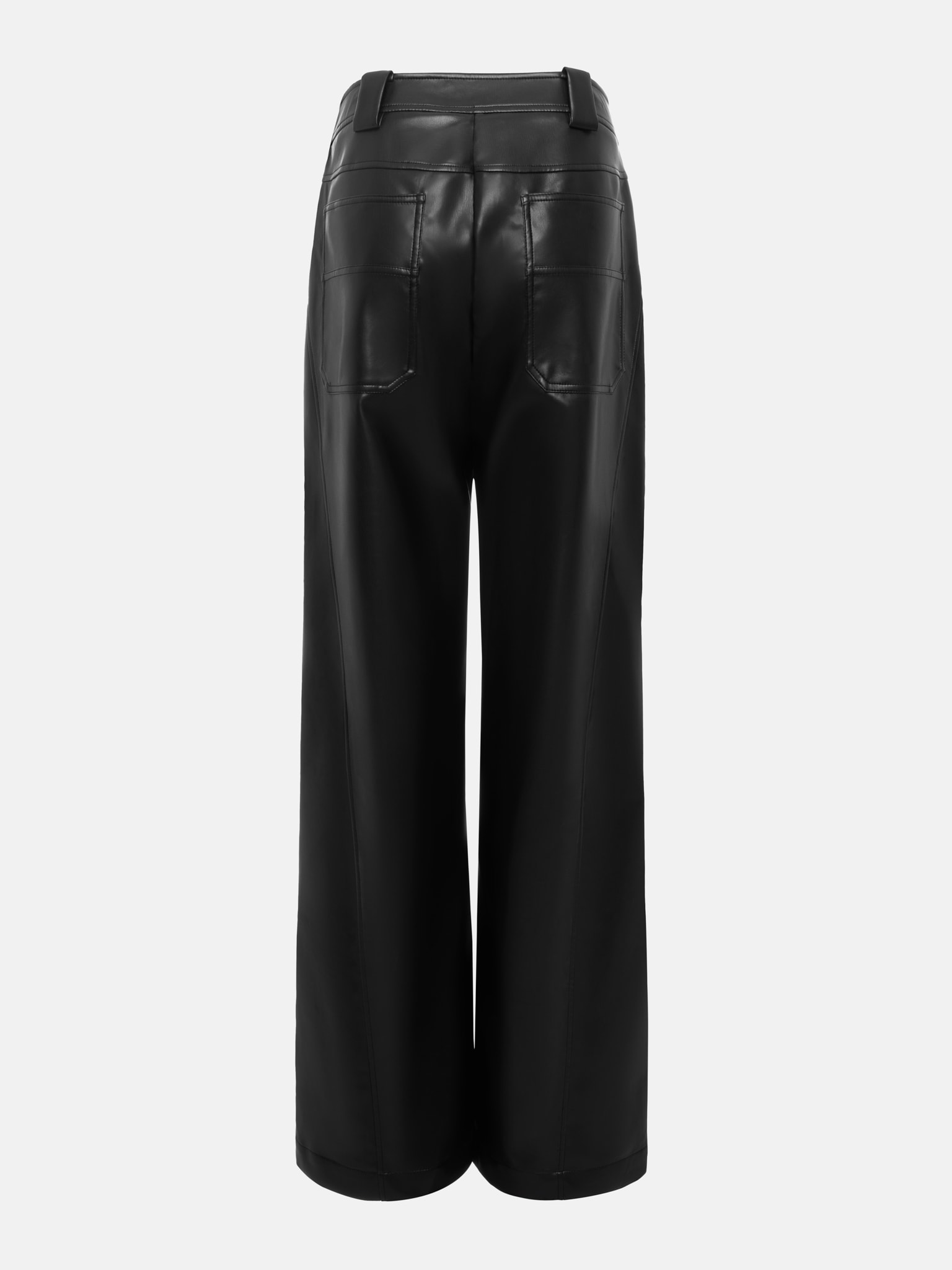 Wide leg leather trousers