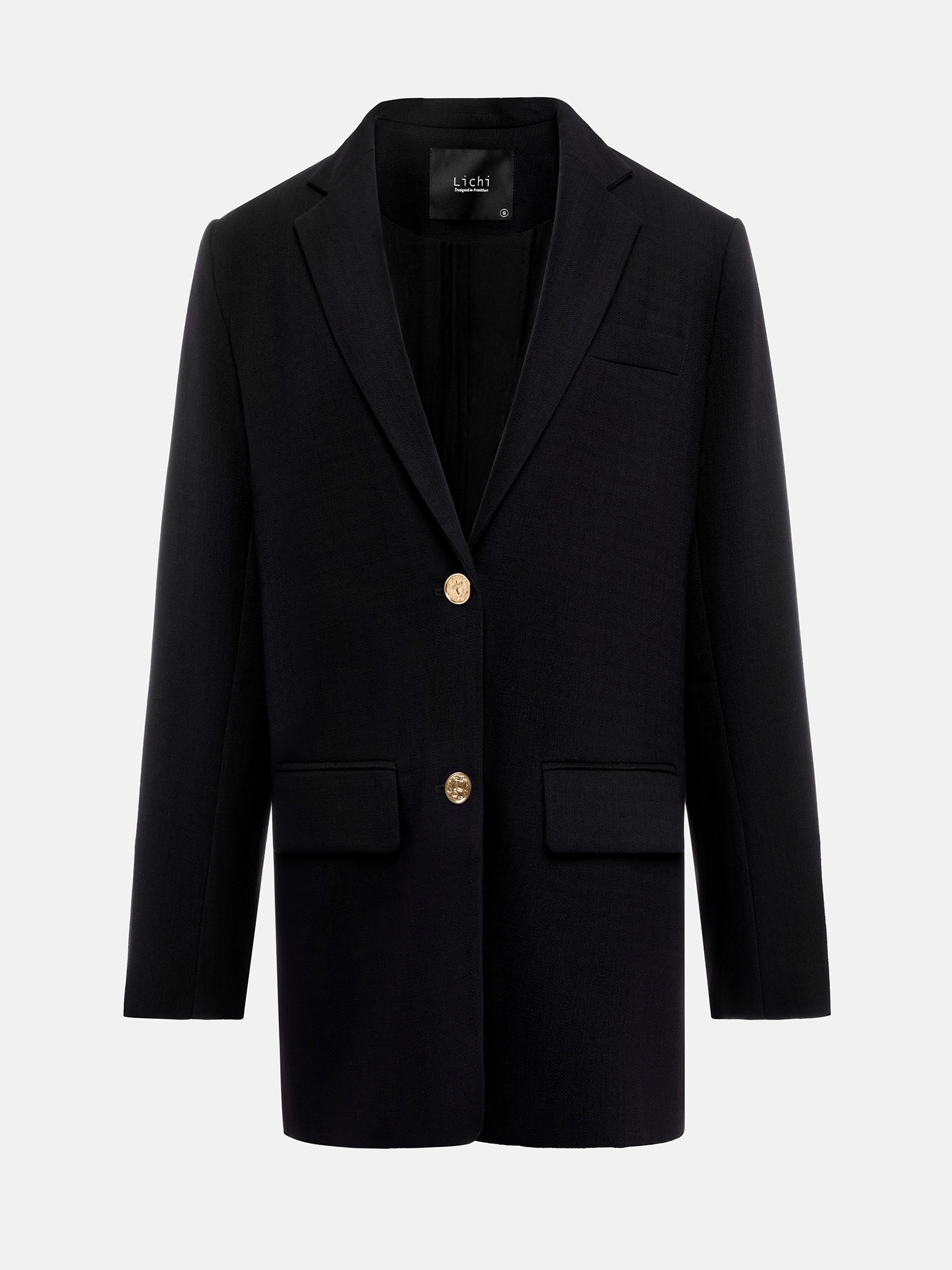 Textured single-breasted oversize blazer