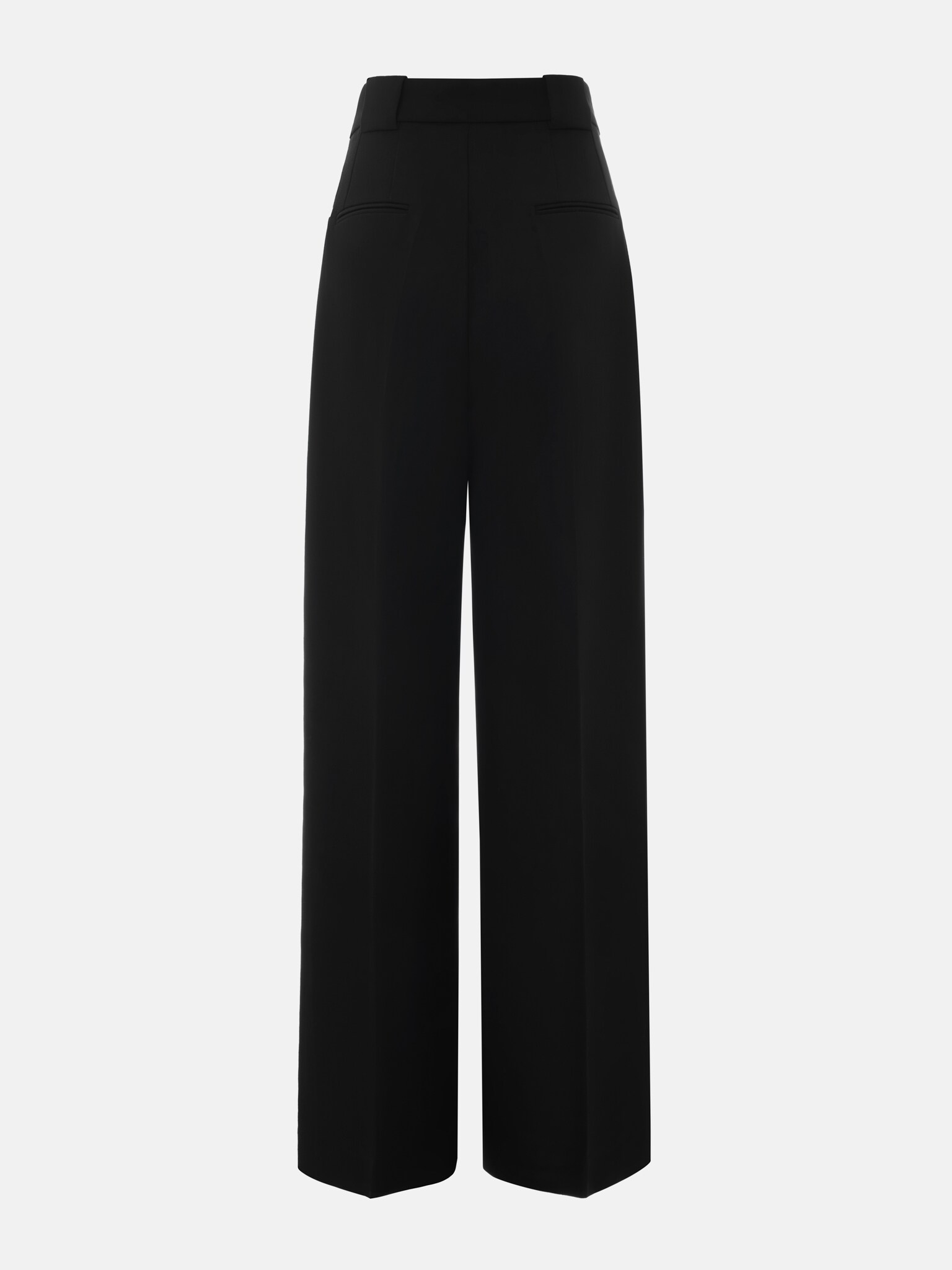 Palazzo trousers with pleats at the waist and contrasting button ...