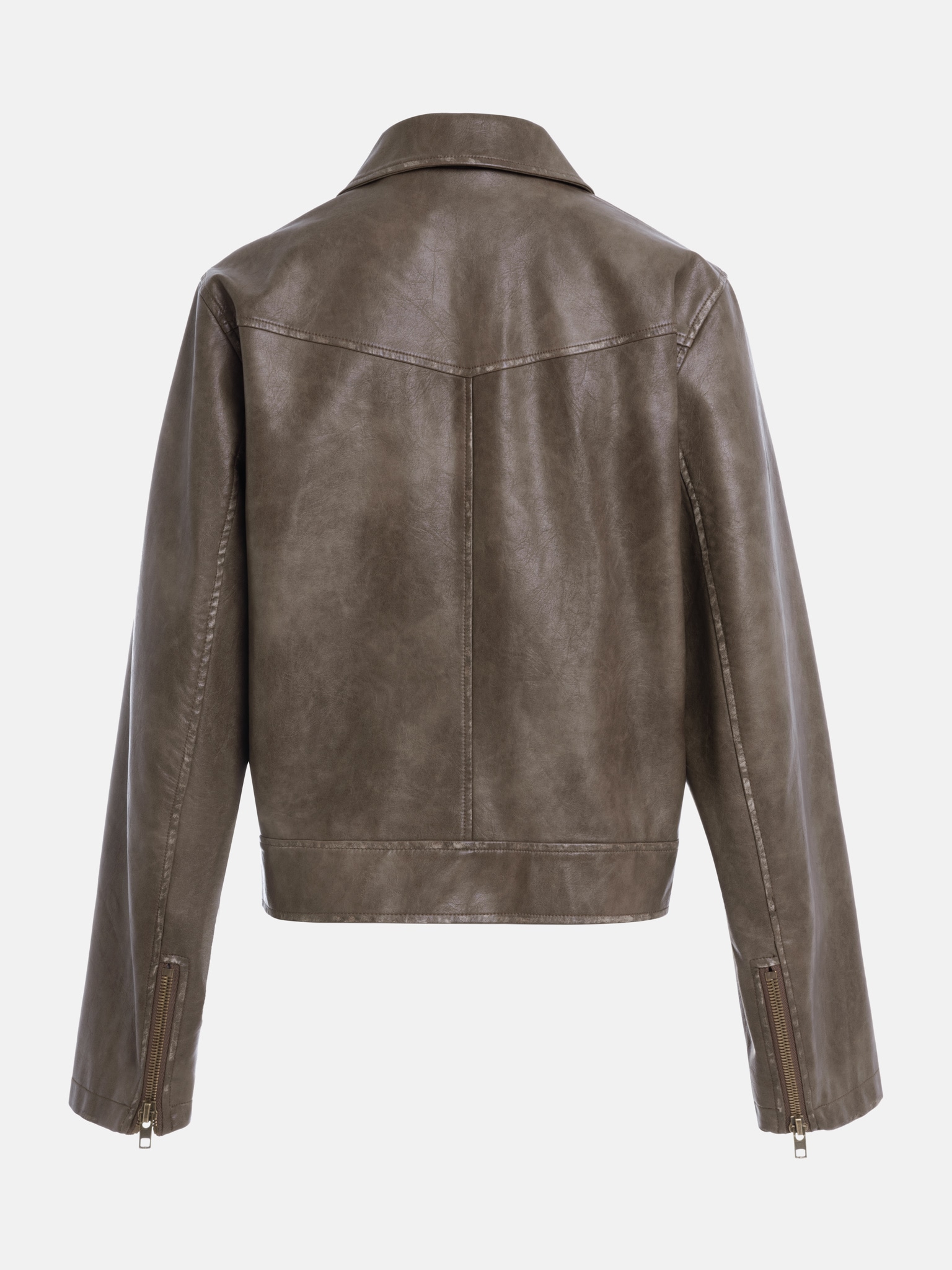 Worn-effect eco-leather jacket :: LICHI - Online fashion store