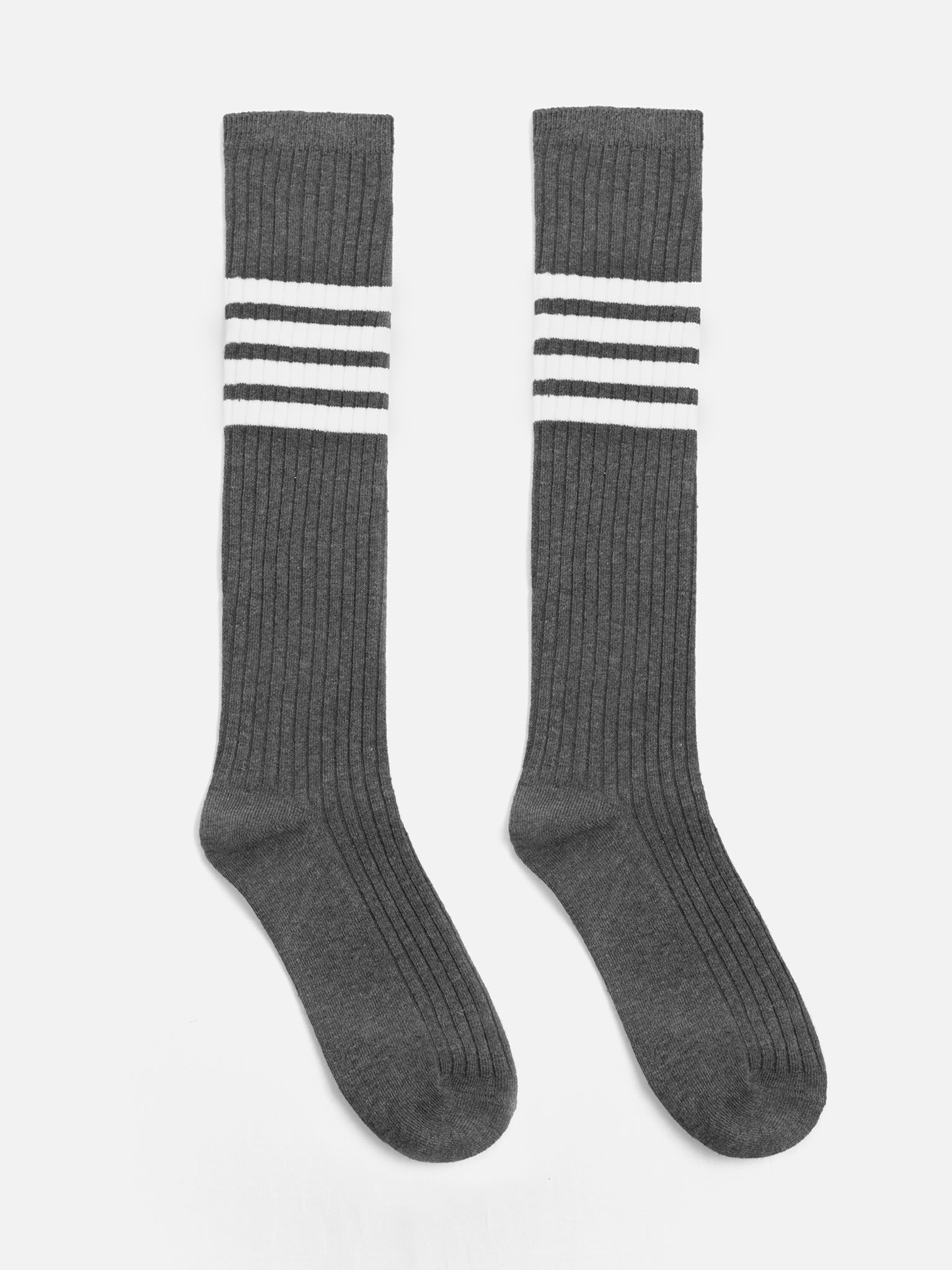 LICHI - Online fashion store :: Ribbed knee socks with contrasting stripes