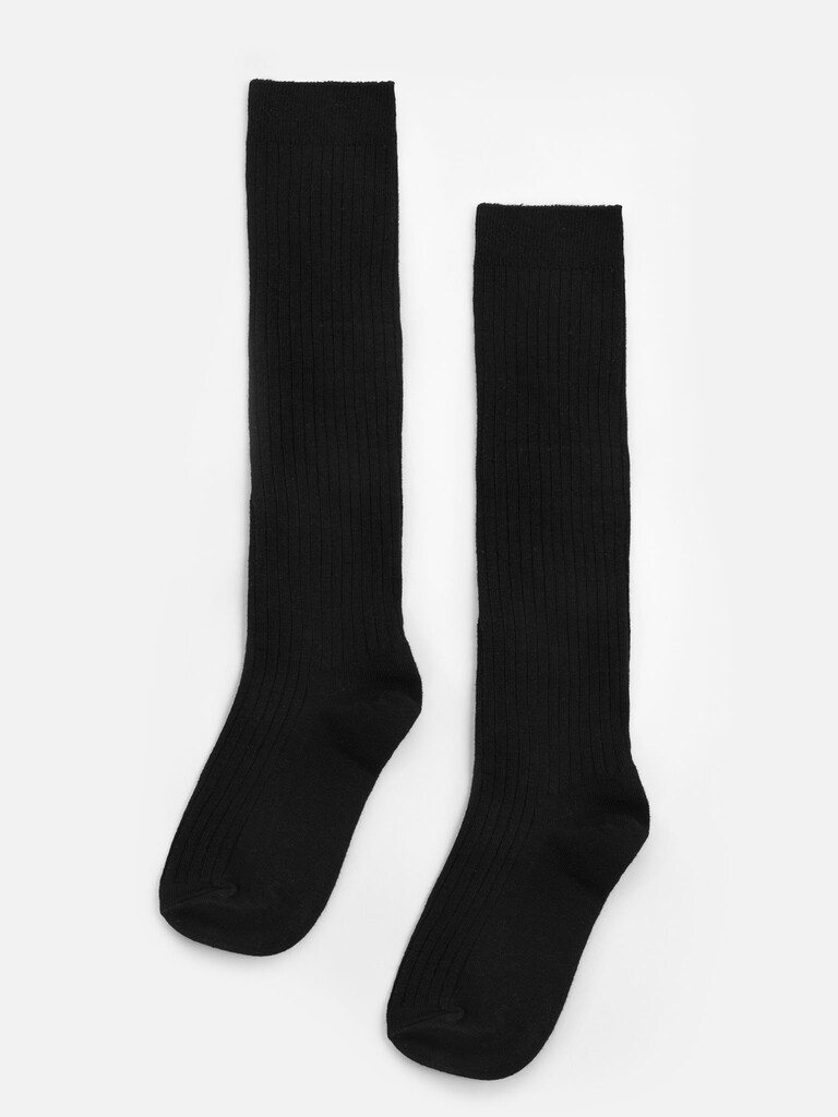 Monochrome cotton knee socks