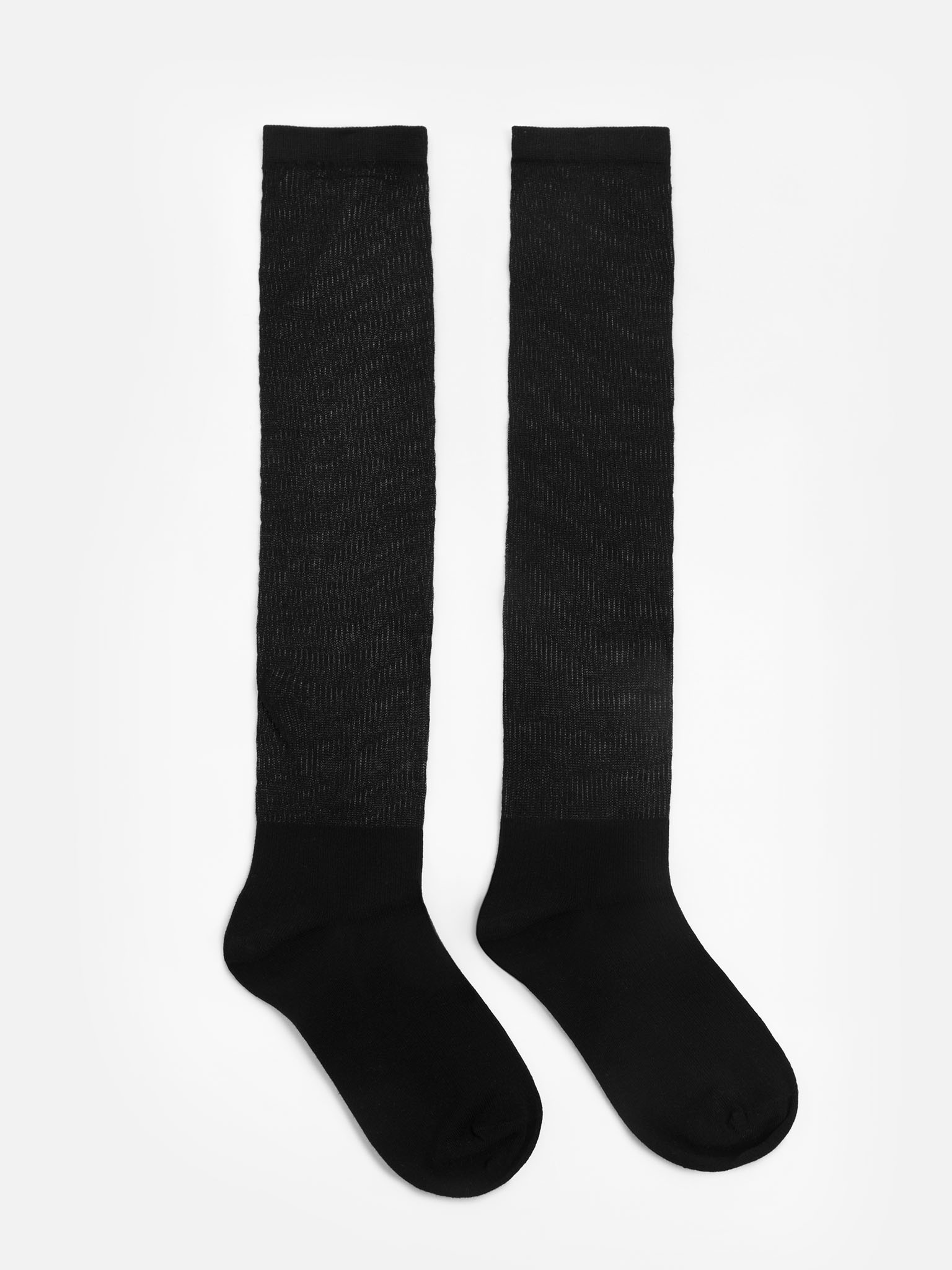 LICHI - Online fashion store :: Monochrome ribbed knee socks