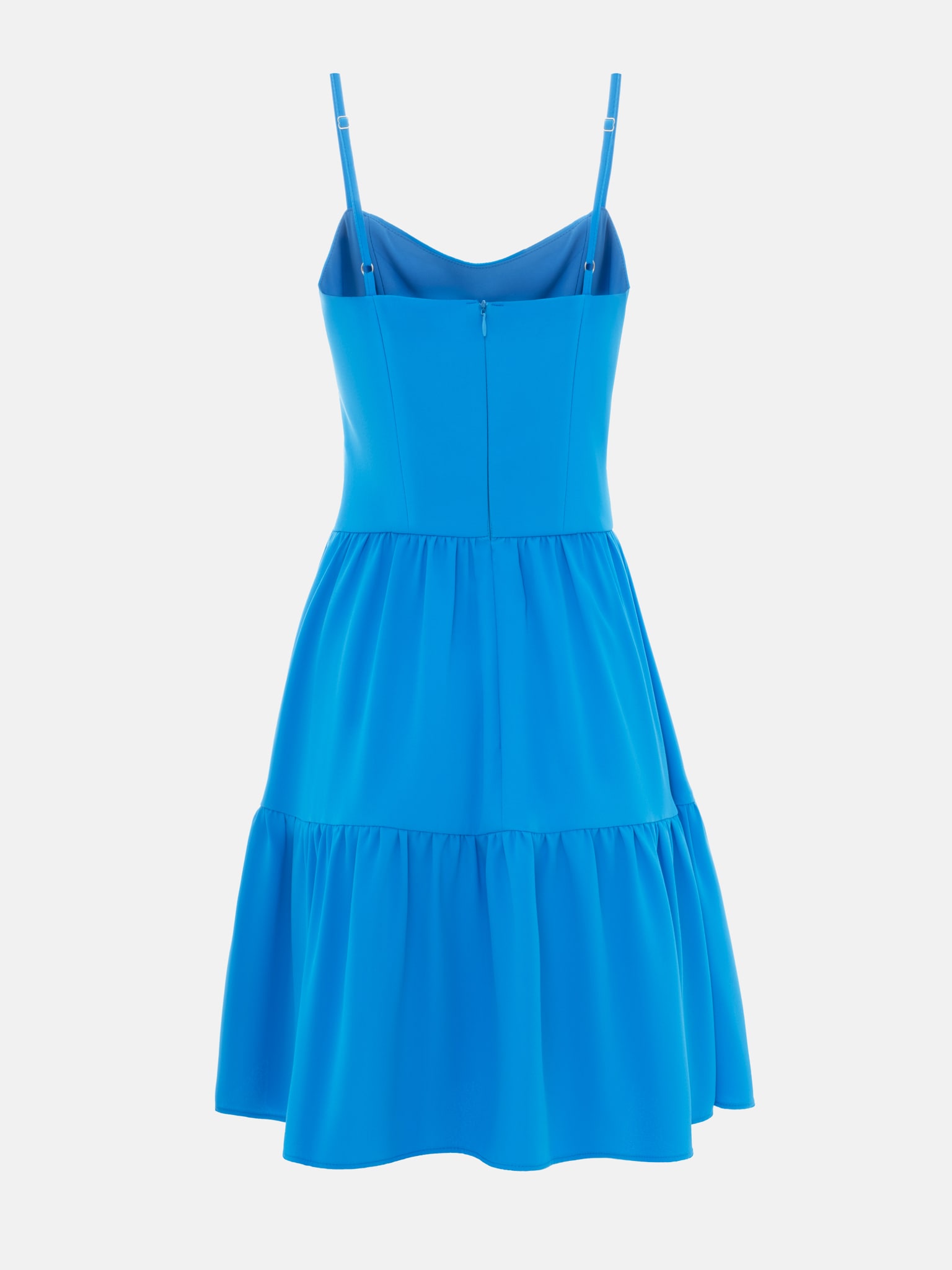 Mini dress with shaped waistband and slits :: LICHI - Online fashion store