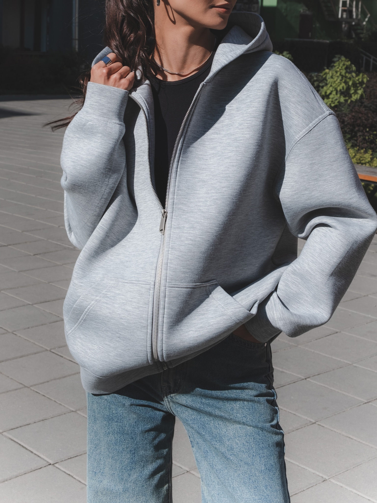 Худи оверсайз на молнии
