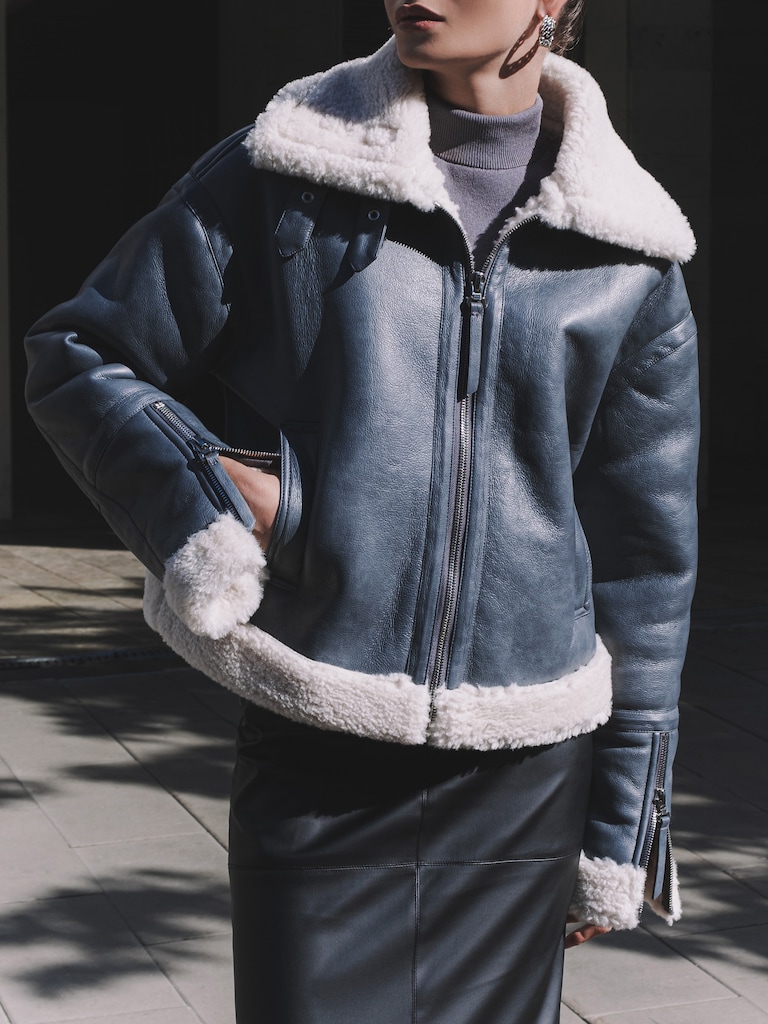 Straight-cut aviator jacket