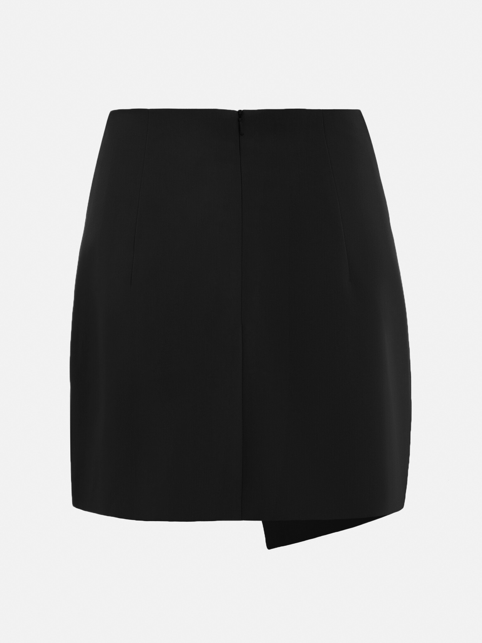 Asymmetric mini wrap skirt