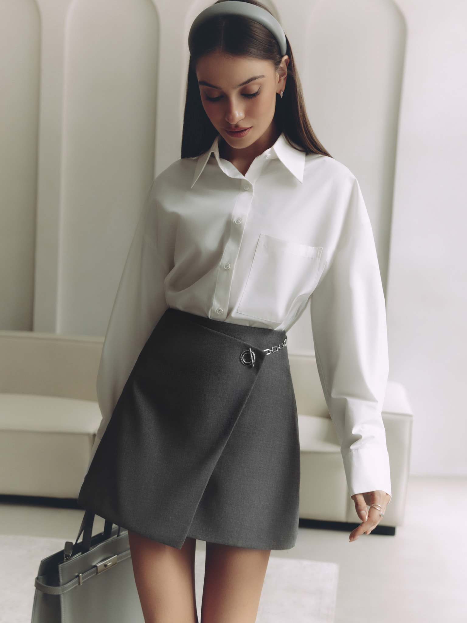 LICHI - Online fashion store :: Asymmetric mini wrap skirt