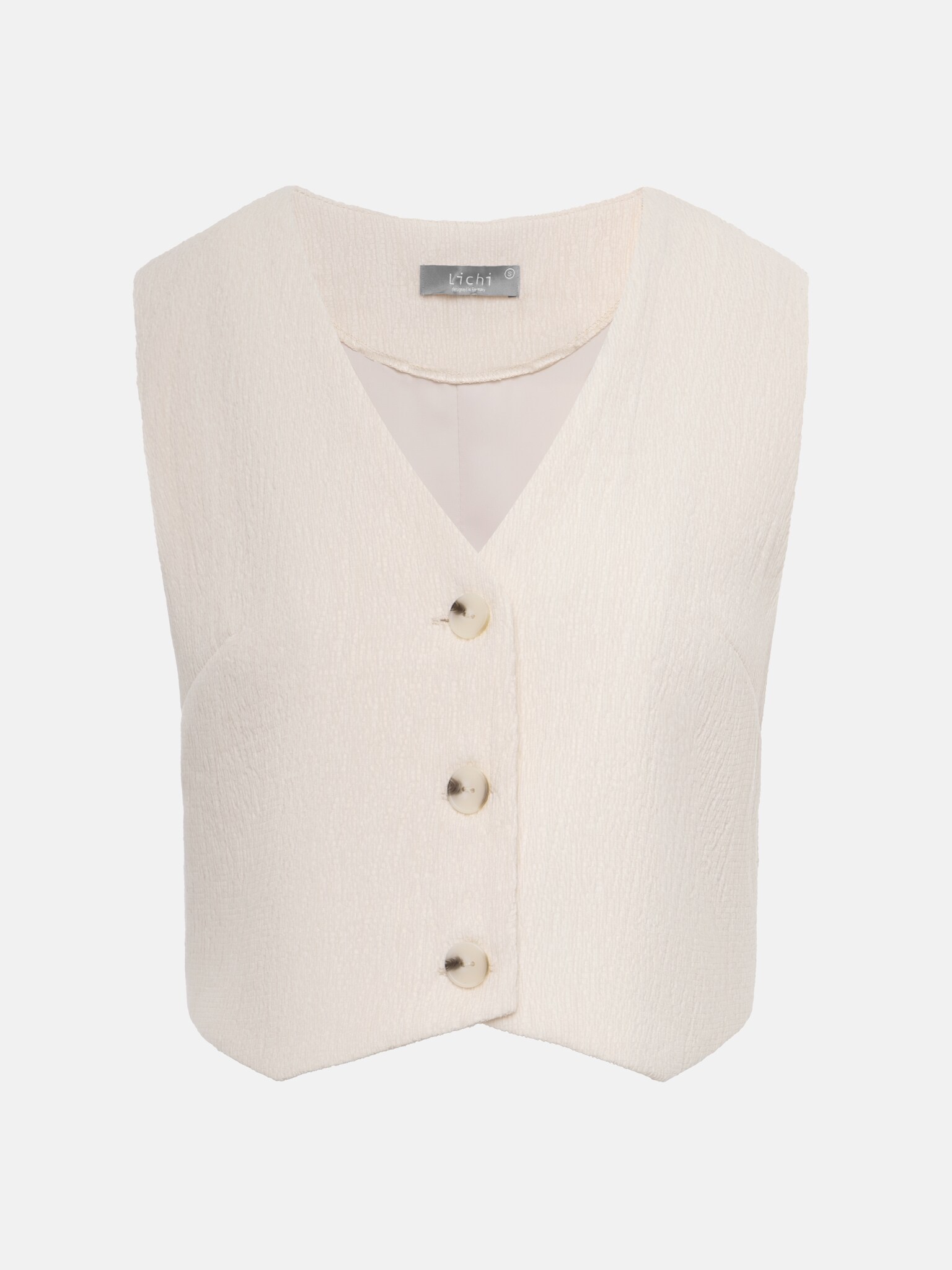 Textured cropped waistcoat