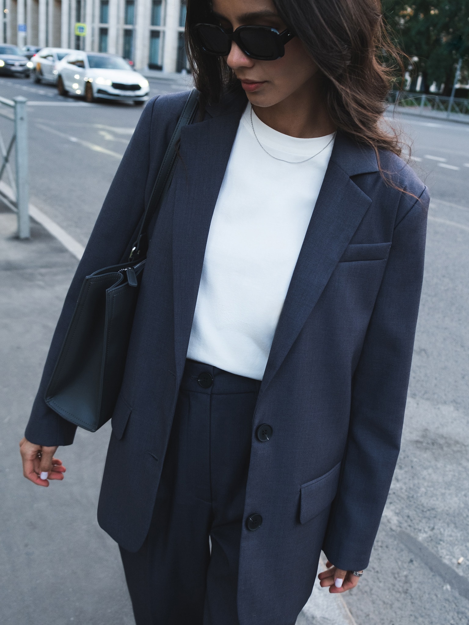 Veste à simple boutonnage avec gros boutons