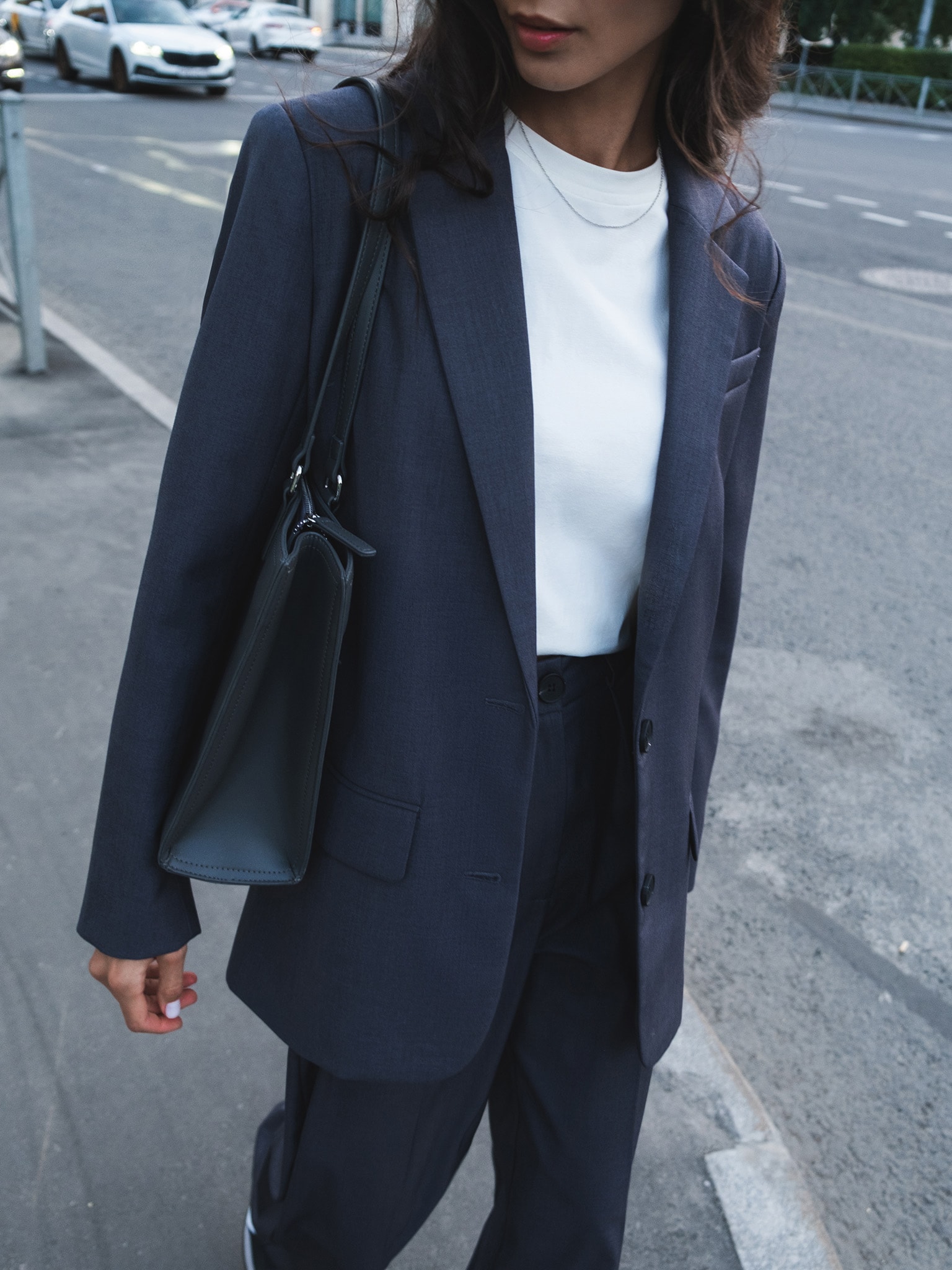 Veste à simple boutonnage avec gros boutons