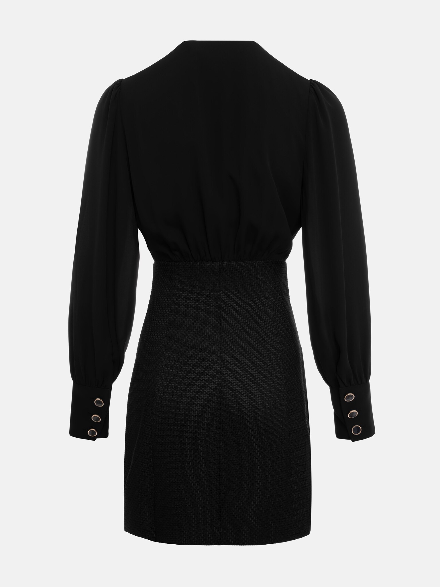 Комбинированное платье мини на запах :: LICHI - Online fashion store