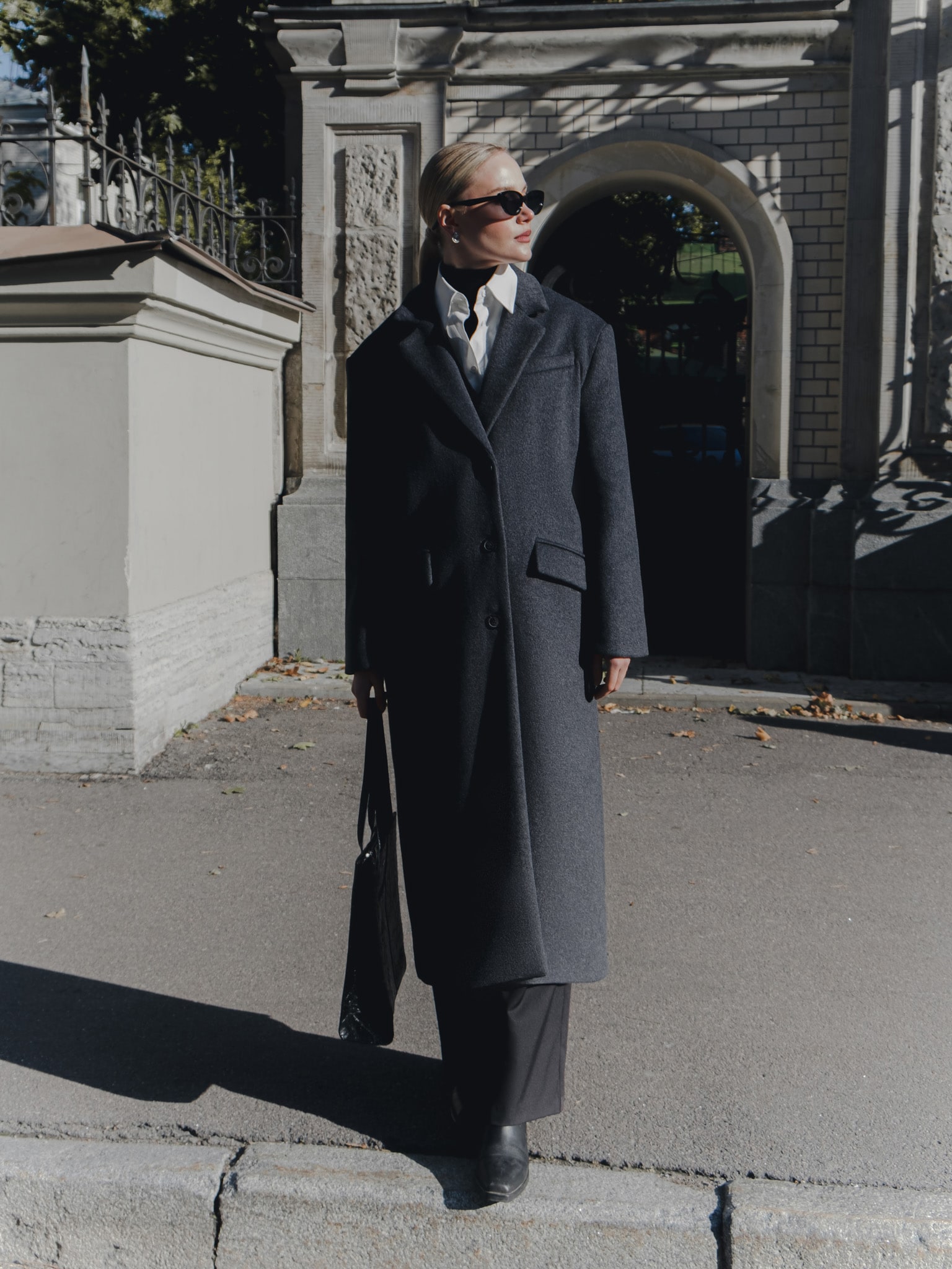 Manteau maxi oversize en laine