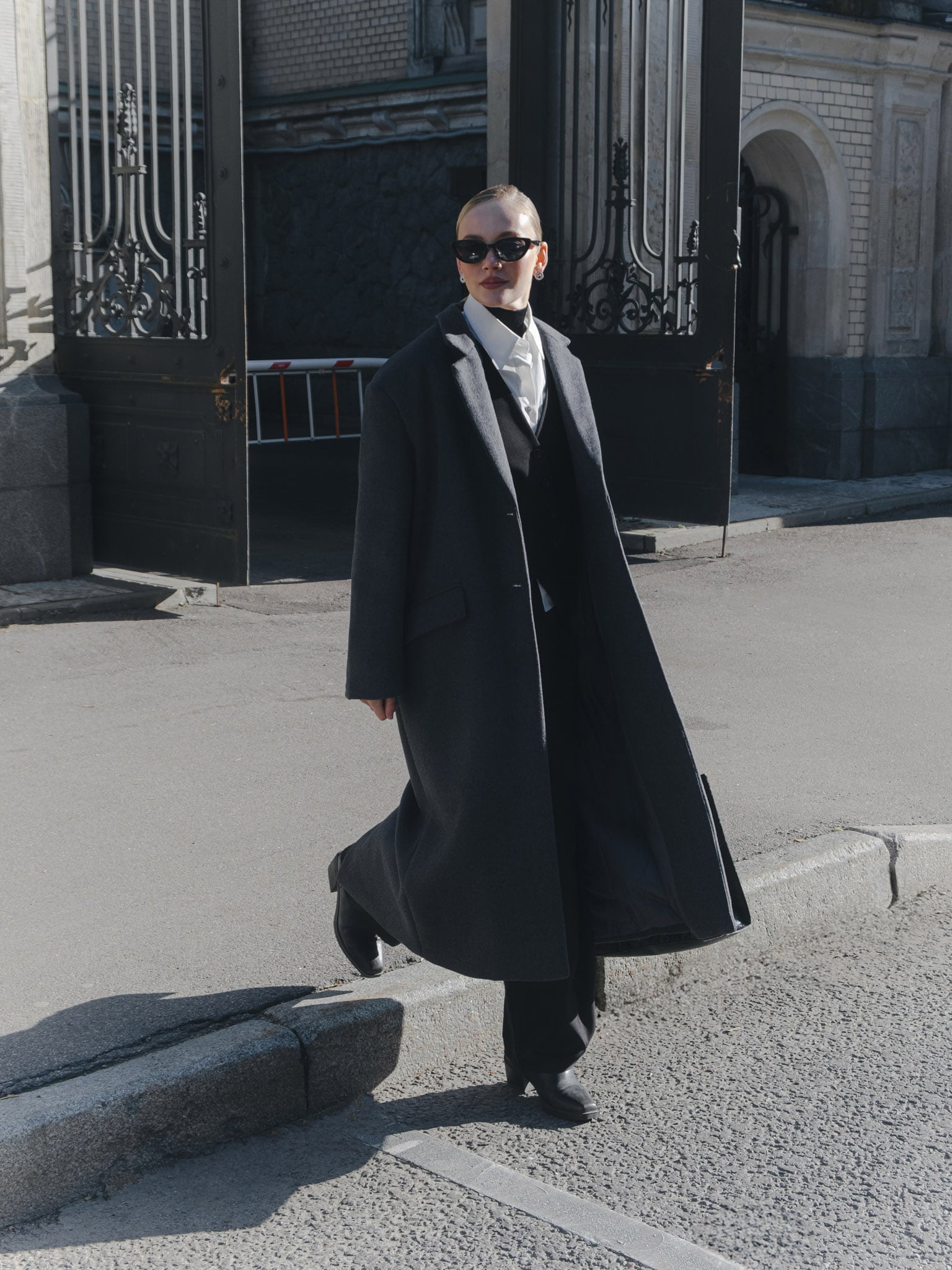 Manteau maxi oversize en laine