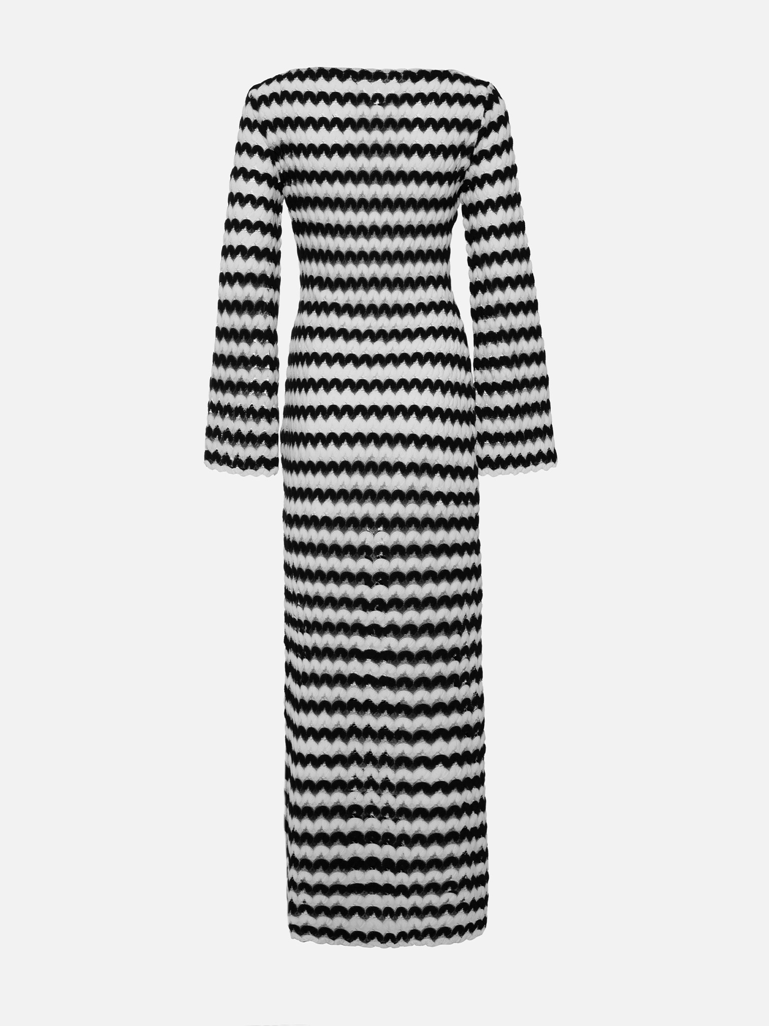 Knitted maxi dress with contrasting patterns