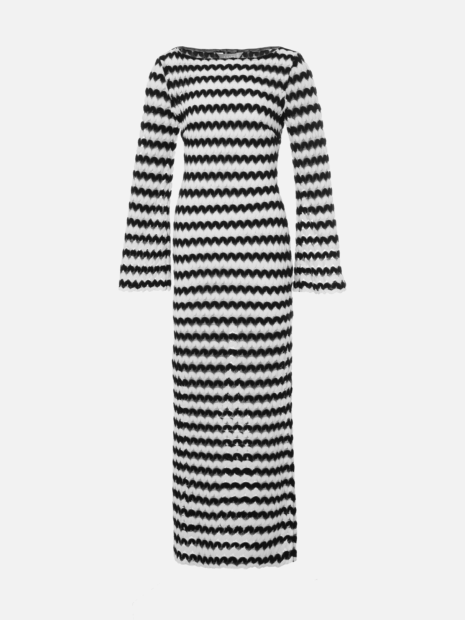 Knitted maxi dress with contrasting patterns