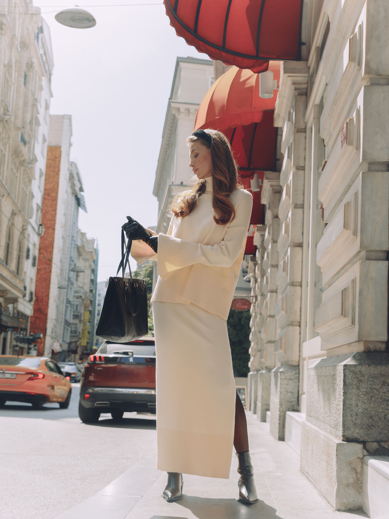 Prążkowana spódnica maxi