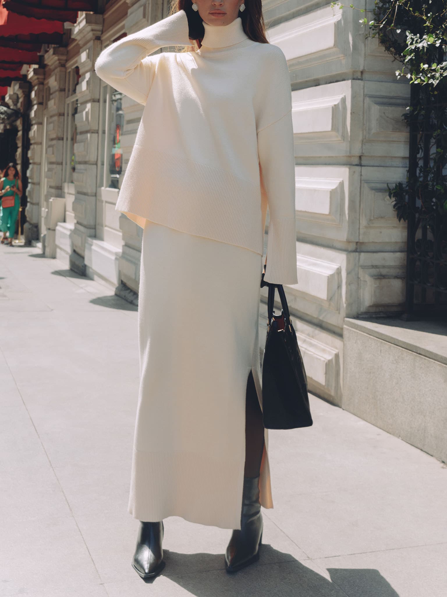 Prążkowana spódnica maxi