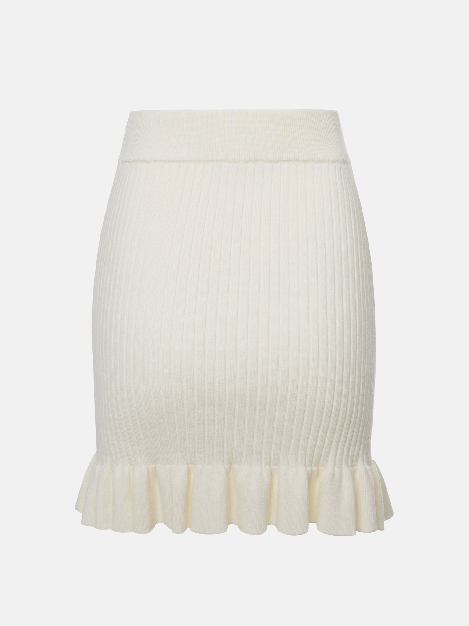 Mini rib-knit skirt with flounce at bottom edge :: LICHI - Online ...