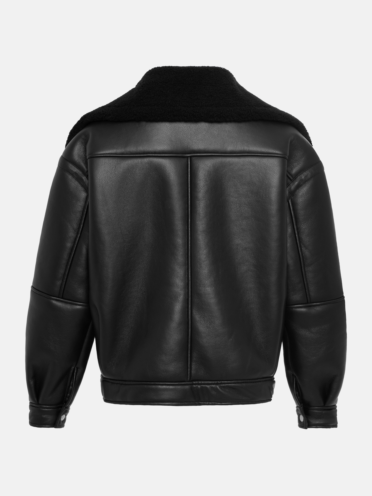 Oversize zip-up aviator jacket with eco-fur :: LICHI - Online 