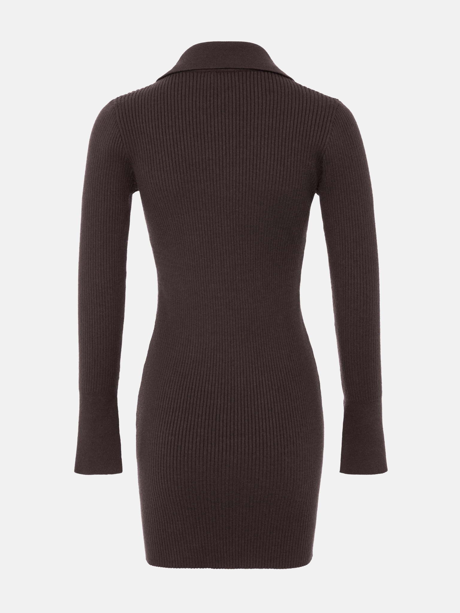 Mini dress in rib-knit jersey with button fastening