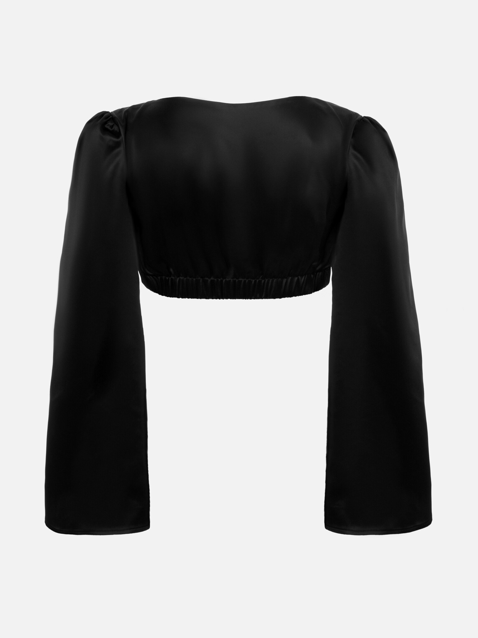 Cropped top with flared sleeves