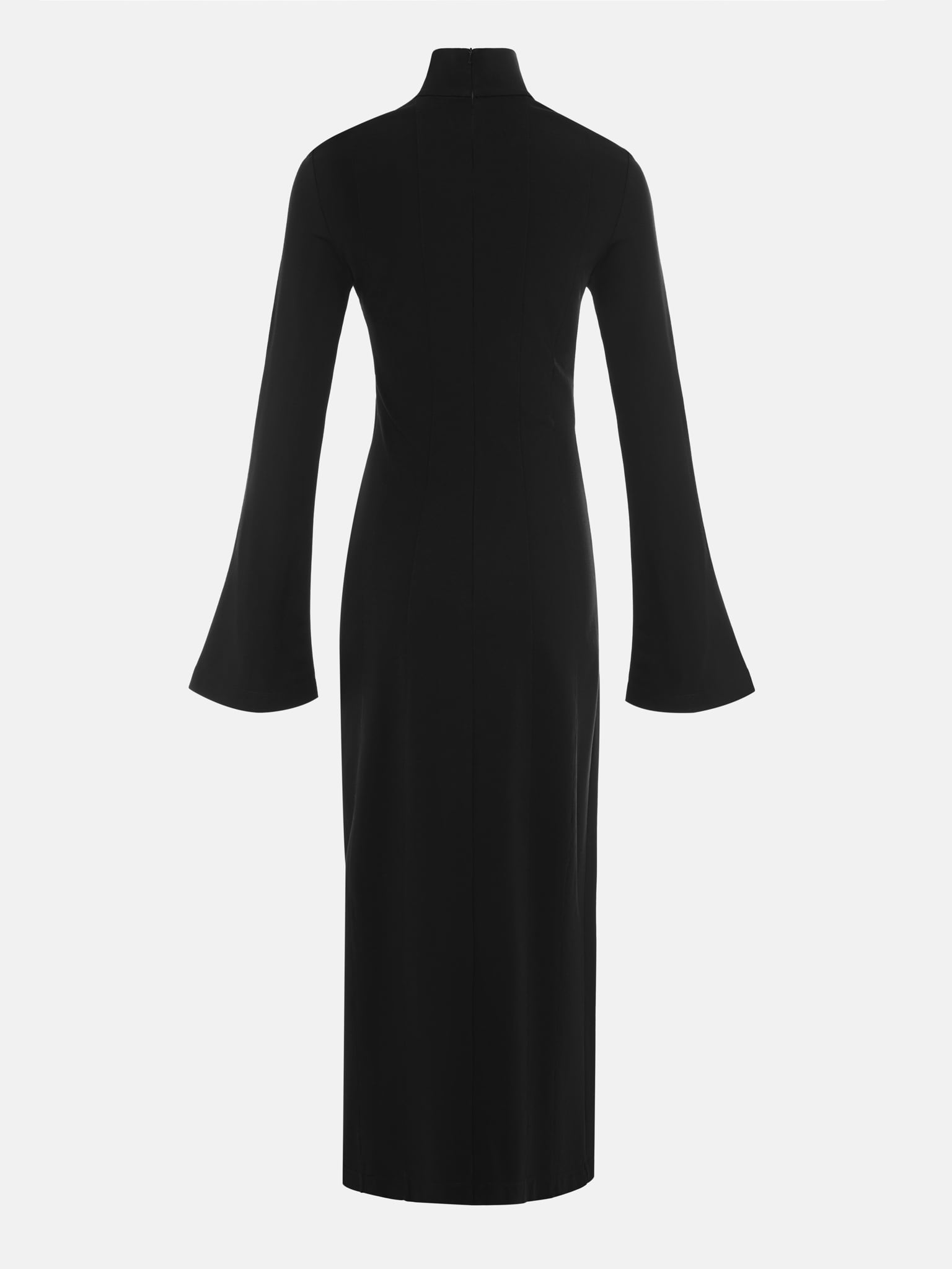 Jersey maxi dress with a stand-up collar