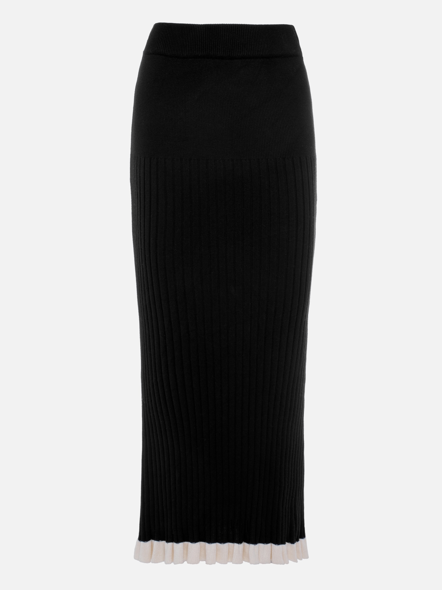 Rib knit Midi Skirt With Contrasting Ruffles LICHI Online Fashion rib-knit-midi-skirt-with-contrasting-ruffles-lichi-online-fashion