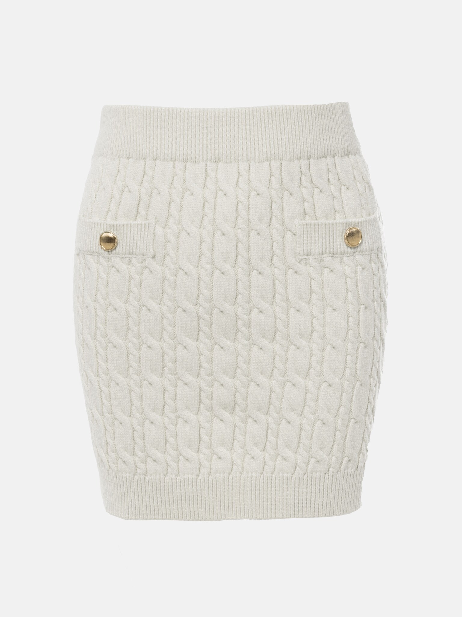 Cable knit mini skirt