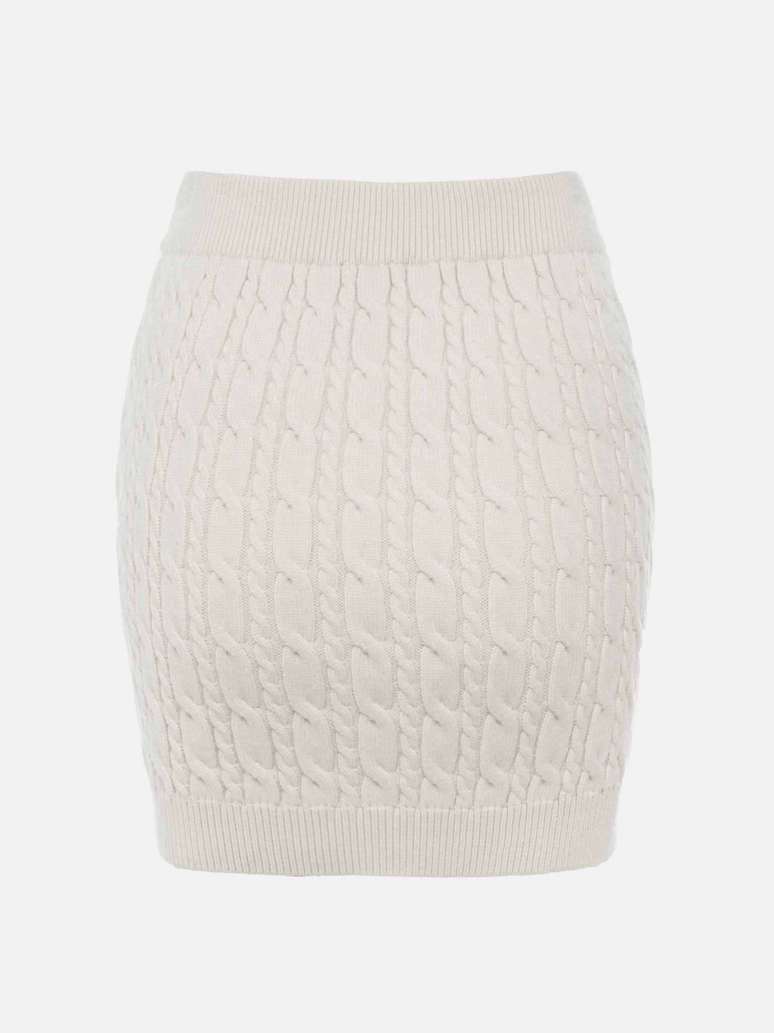Cable knit mini skirt