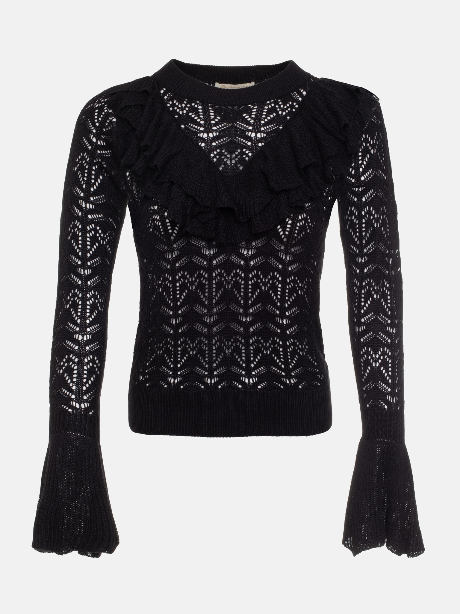 海外個人輸入 Fitted openwork LICHI :: flounce voluminous with top Clothing
