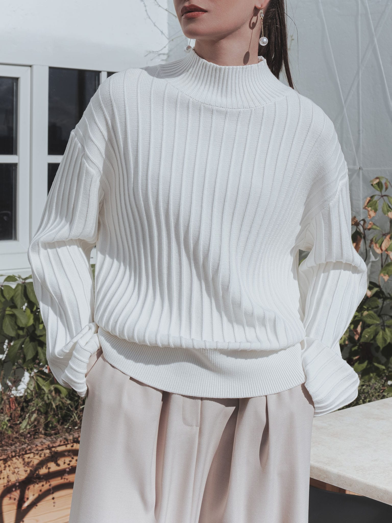 Rib-knit sweater :: LICHI Online fashion store