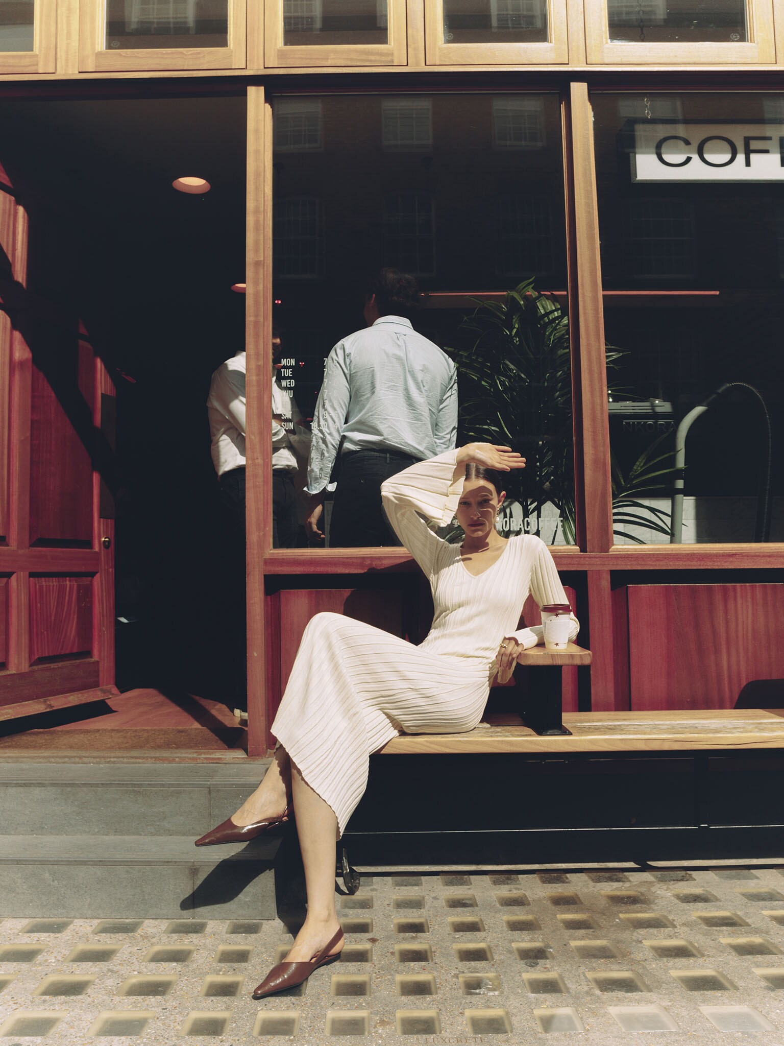 Maxikleid aus geripptem Jersey