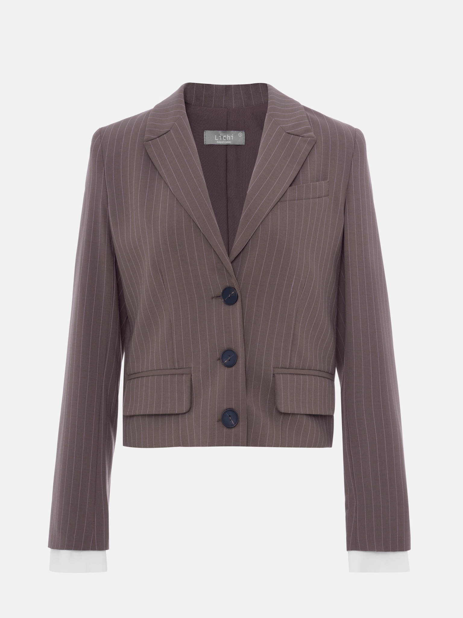 Укороченный жакет в мелкую полоску