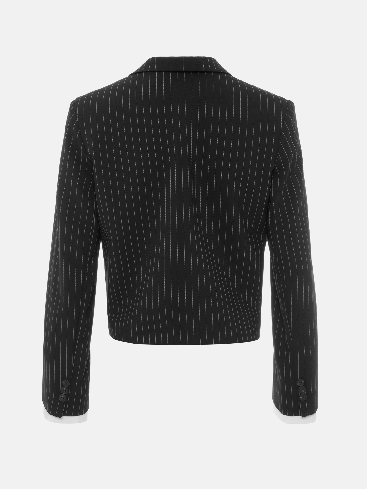 Укороченный жакет в мелкую полоску