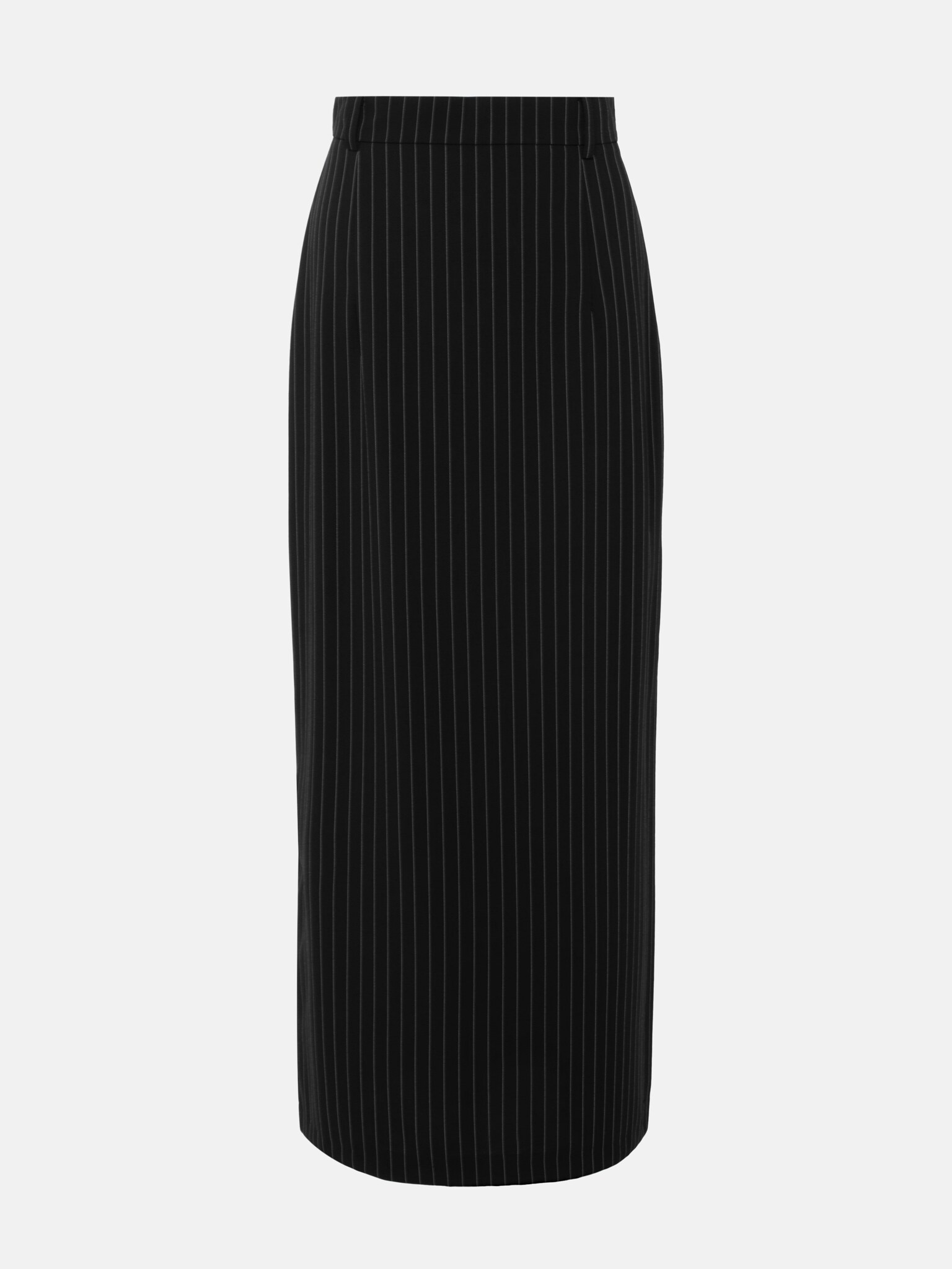 Straight maxi skirt with fine stripes