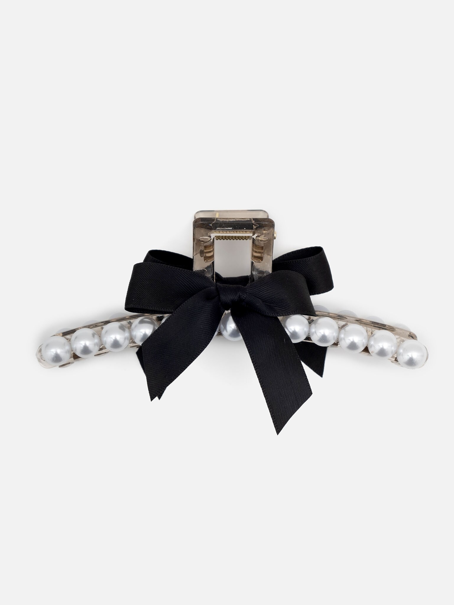 Claw hair clip with pearls and bows