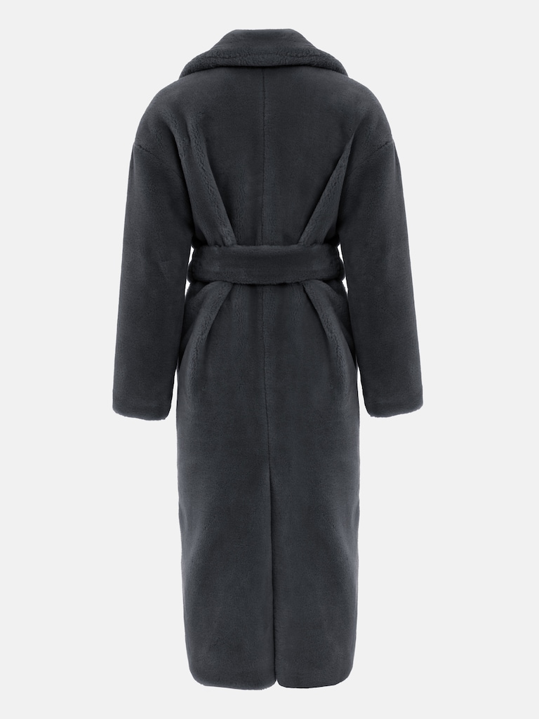 Midi eco-furcoat with matching belt