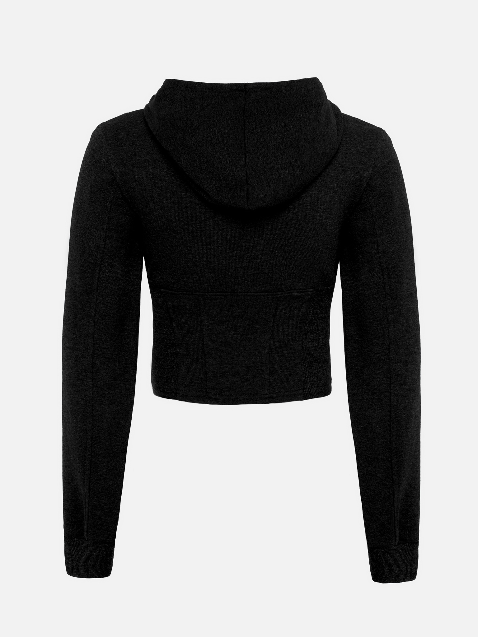 Przycięta bluza z kapturem i gorsetową wstawką w talii