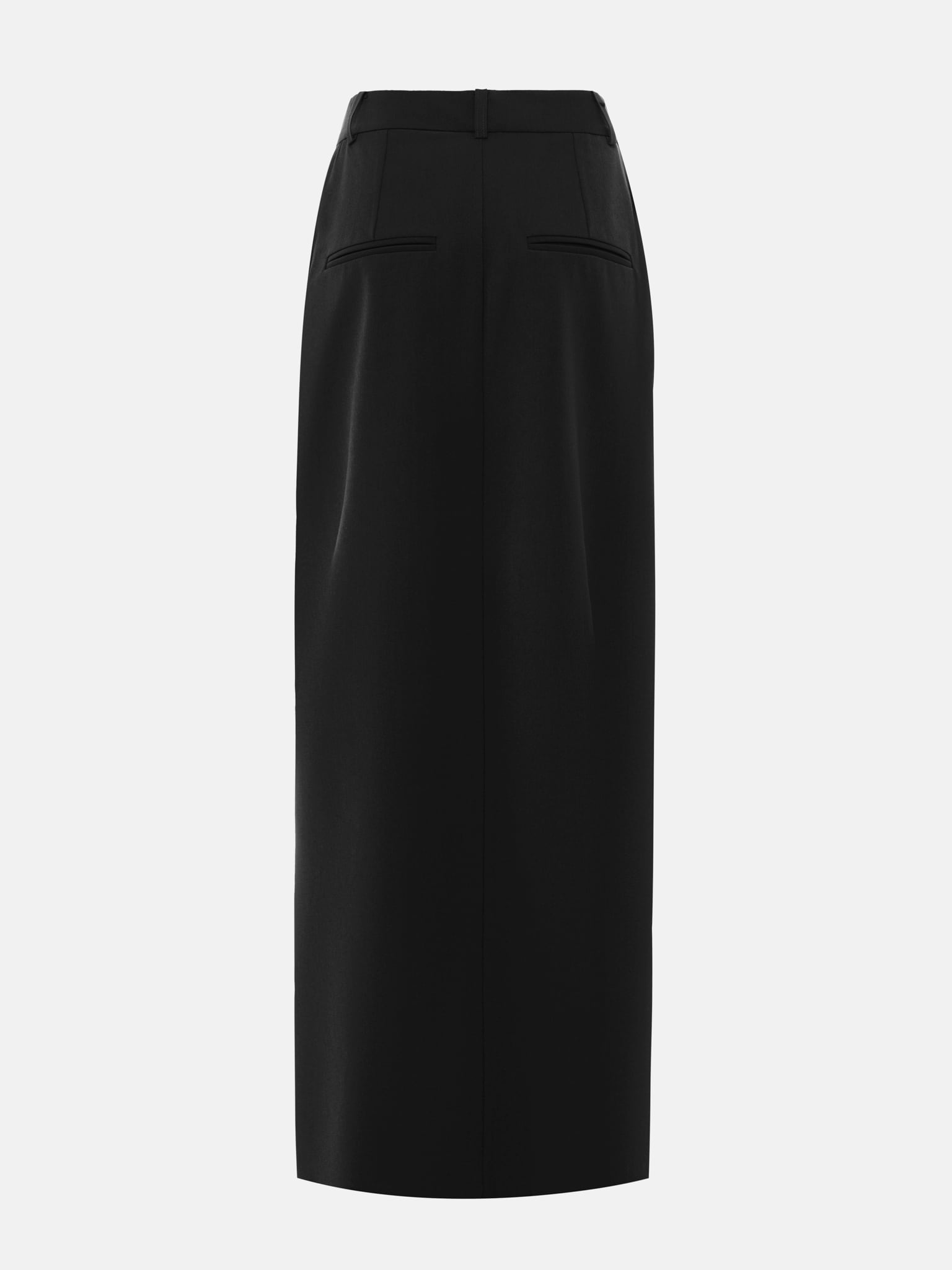 Maxi skirt with a front slit from suiting fabric
