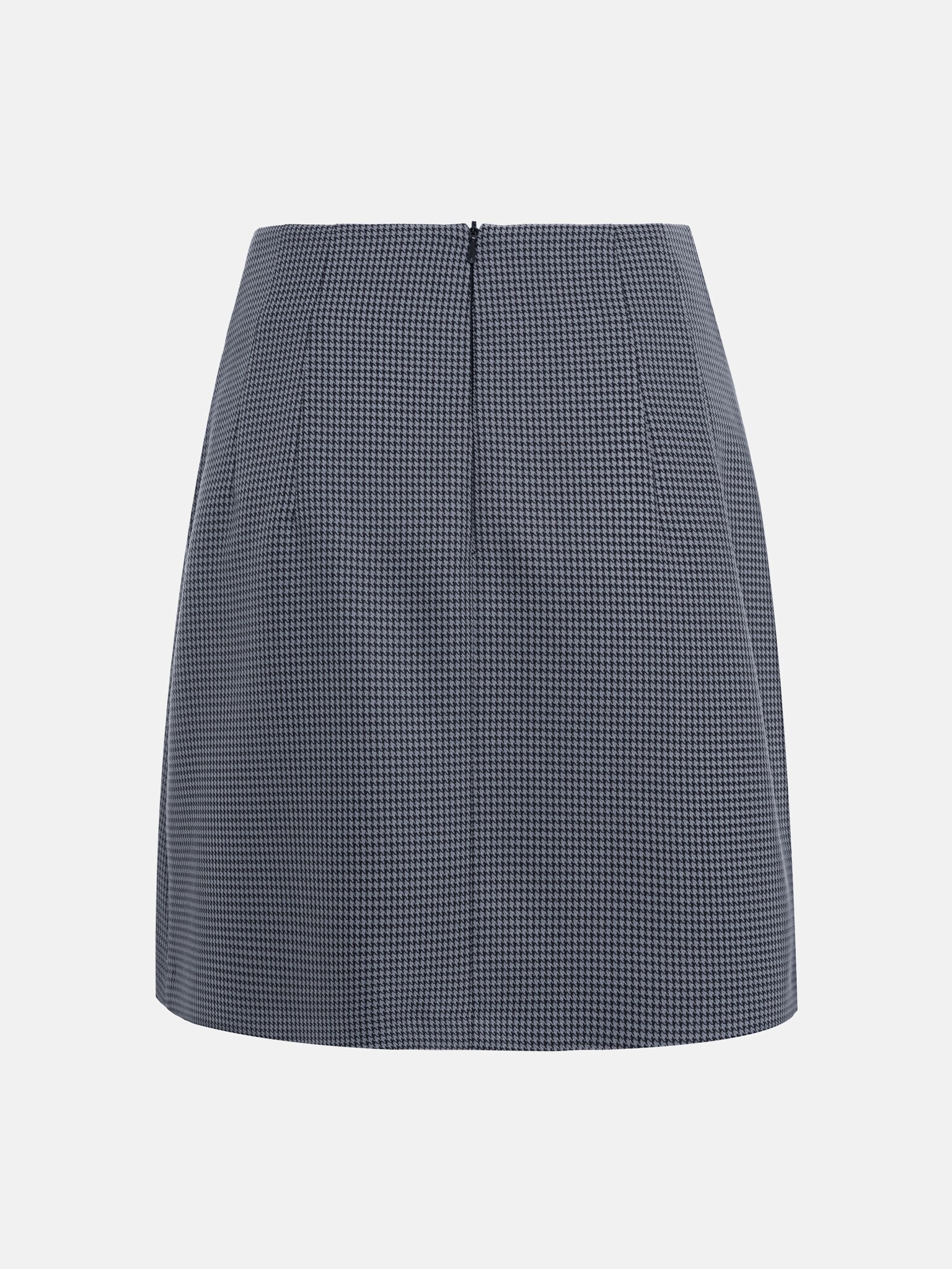 Houndstooth mini skirt with contrasting ruffles