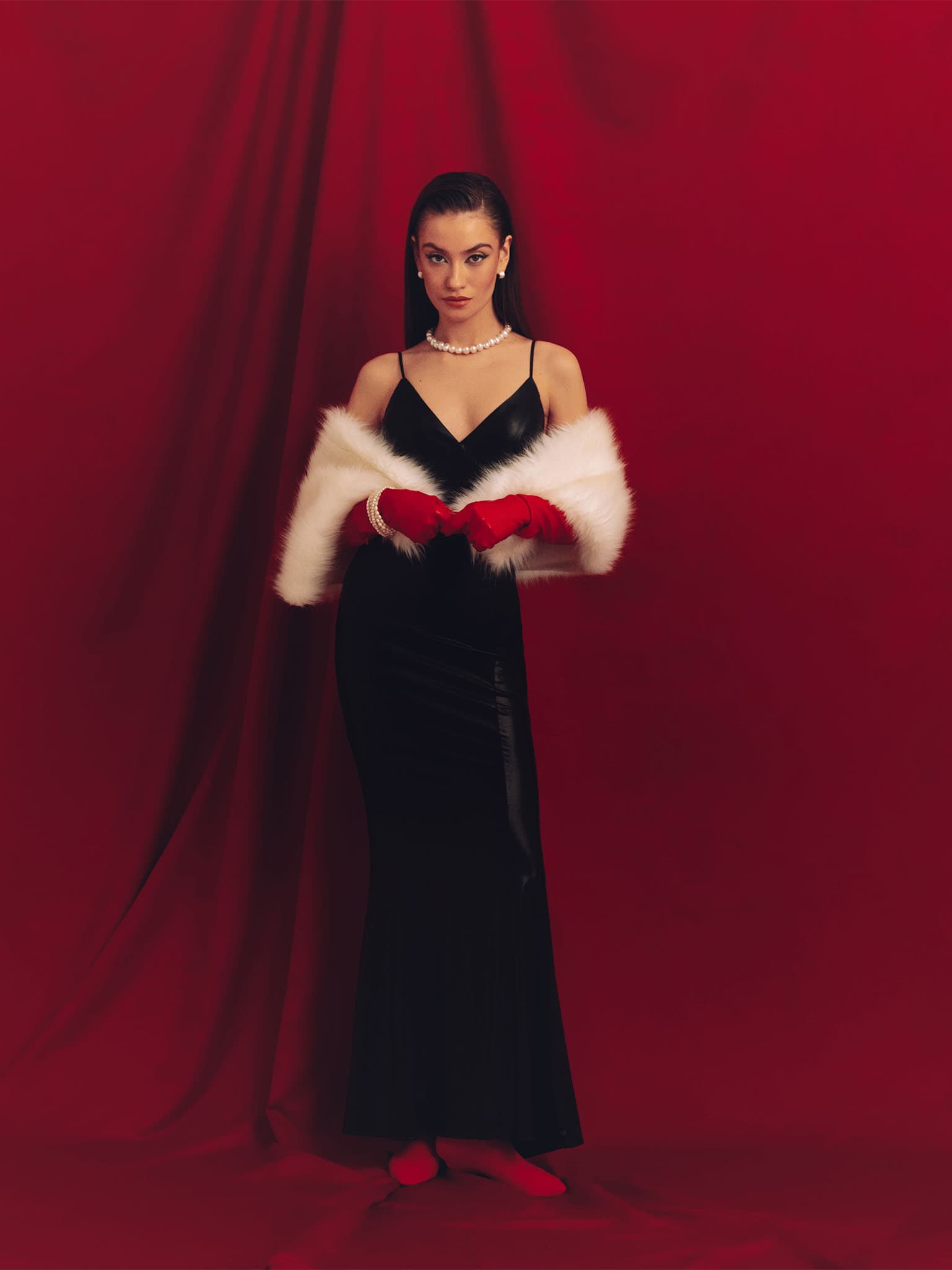 Flowing maxi combination dress