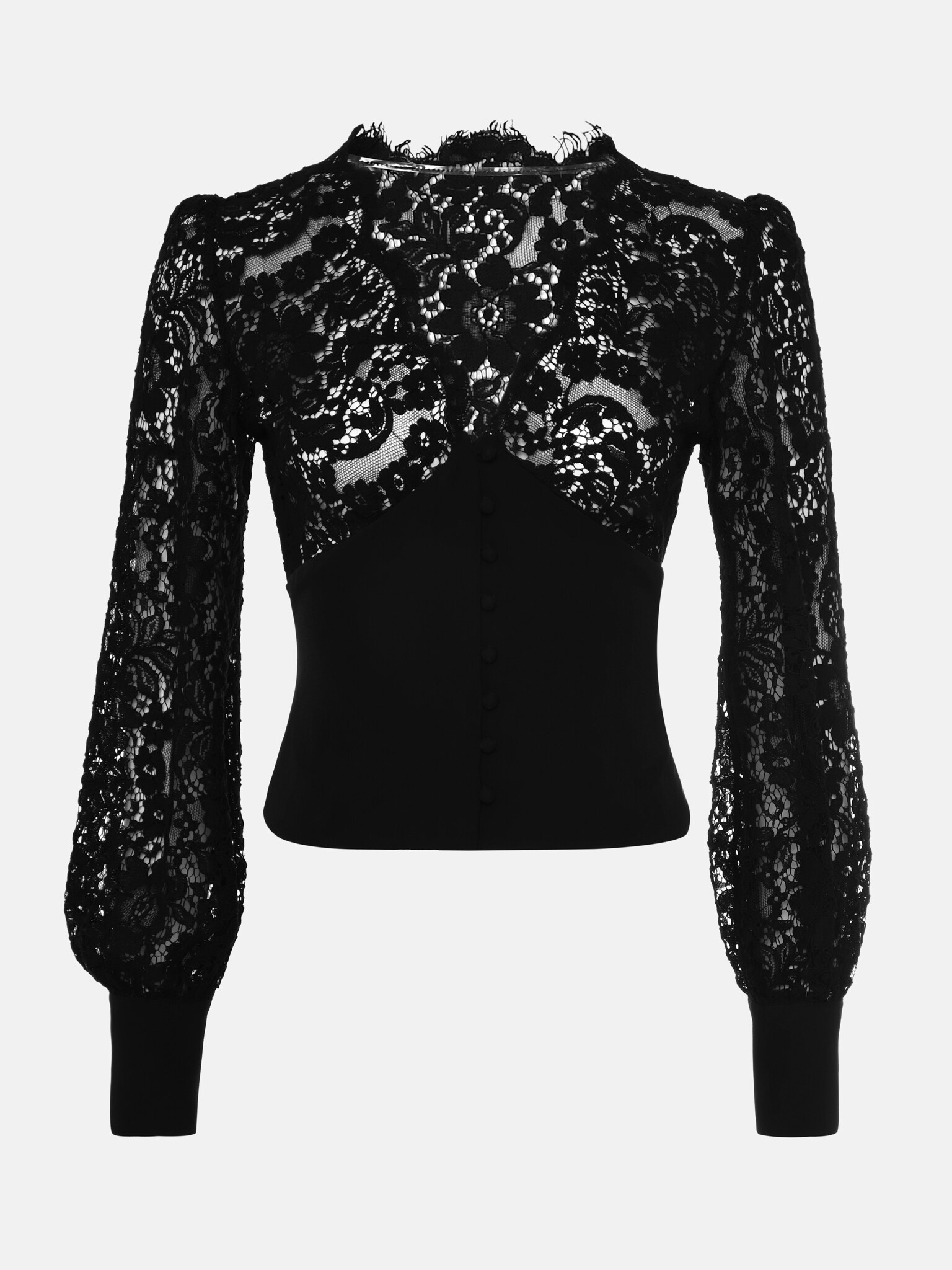 Fitted blouse with lace inserts :: LICHI - Online fashion store