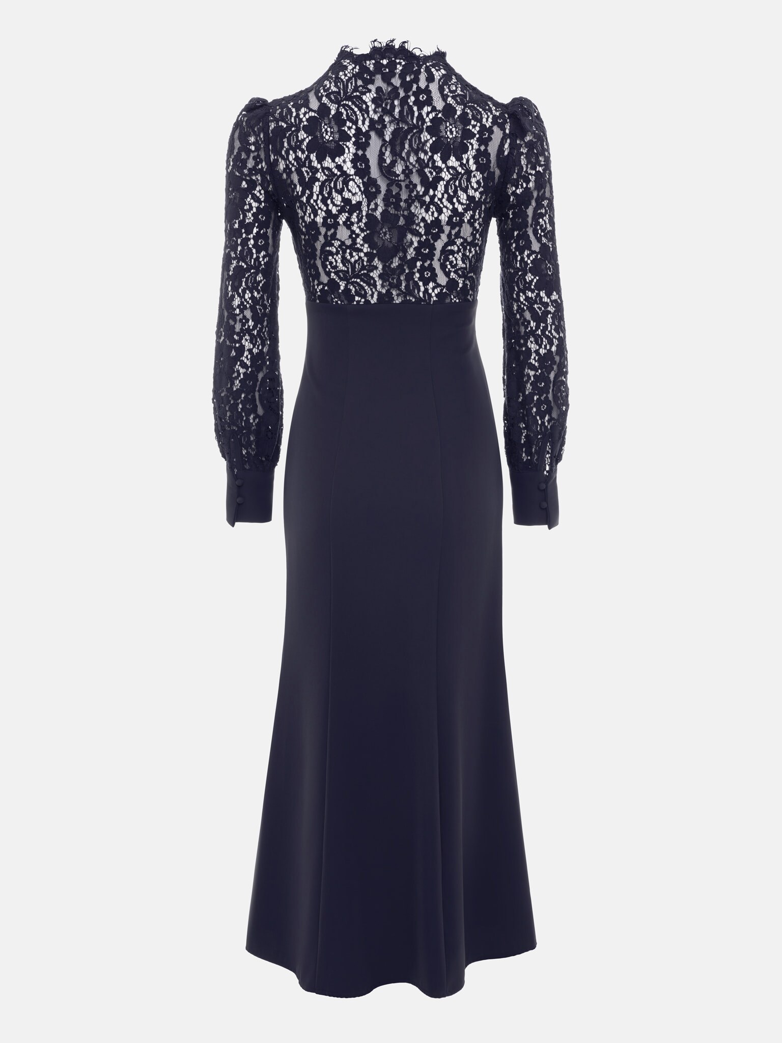 Fitted midi dress with openwork bodice