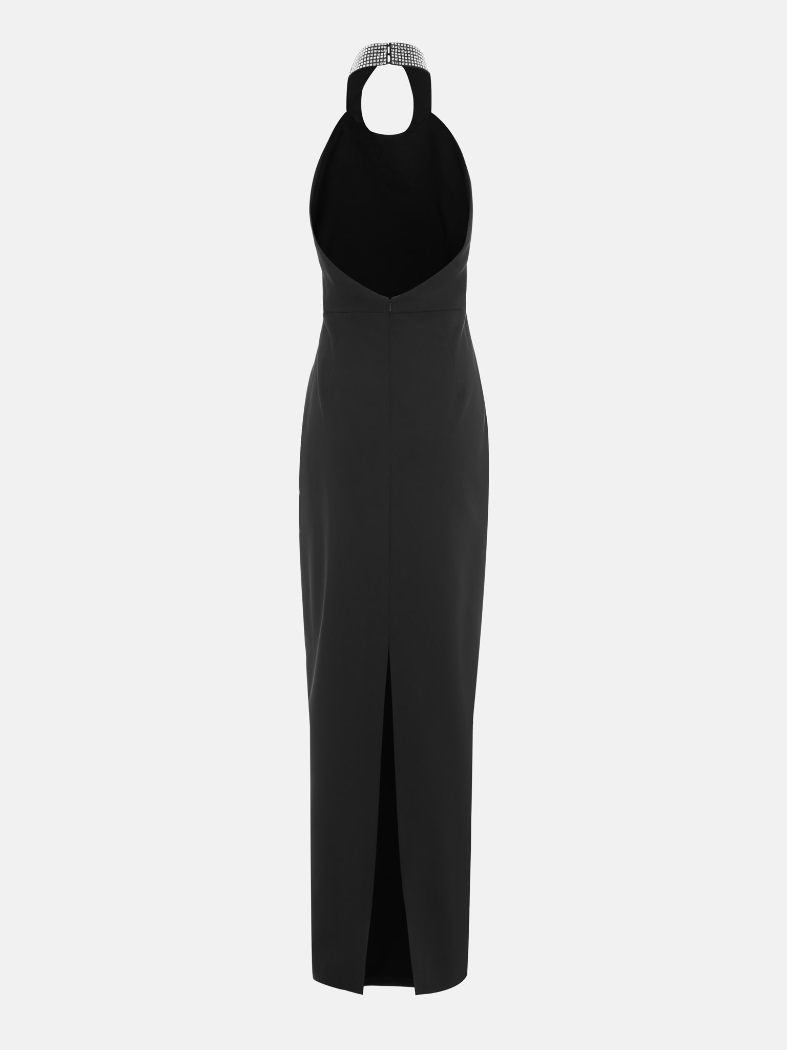 Maxi dress with rhinestone halter collar :: LICHI - Online fashion store