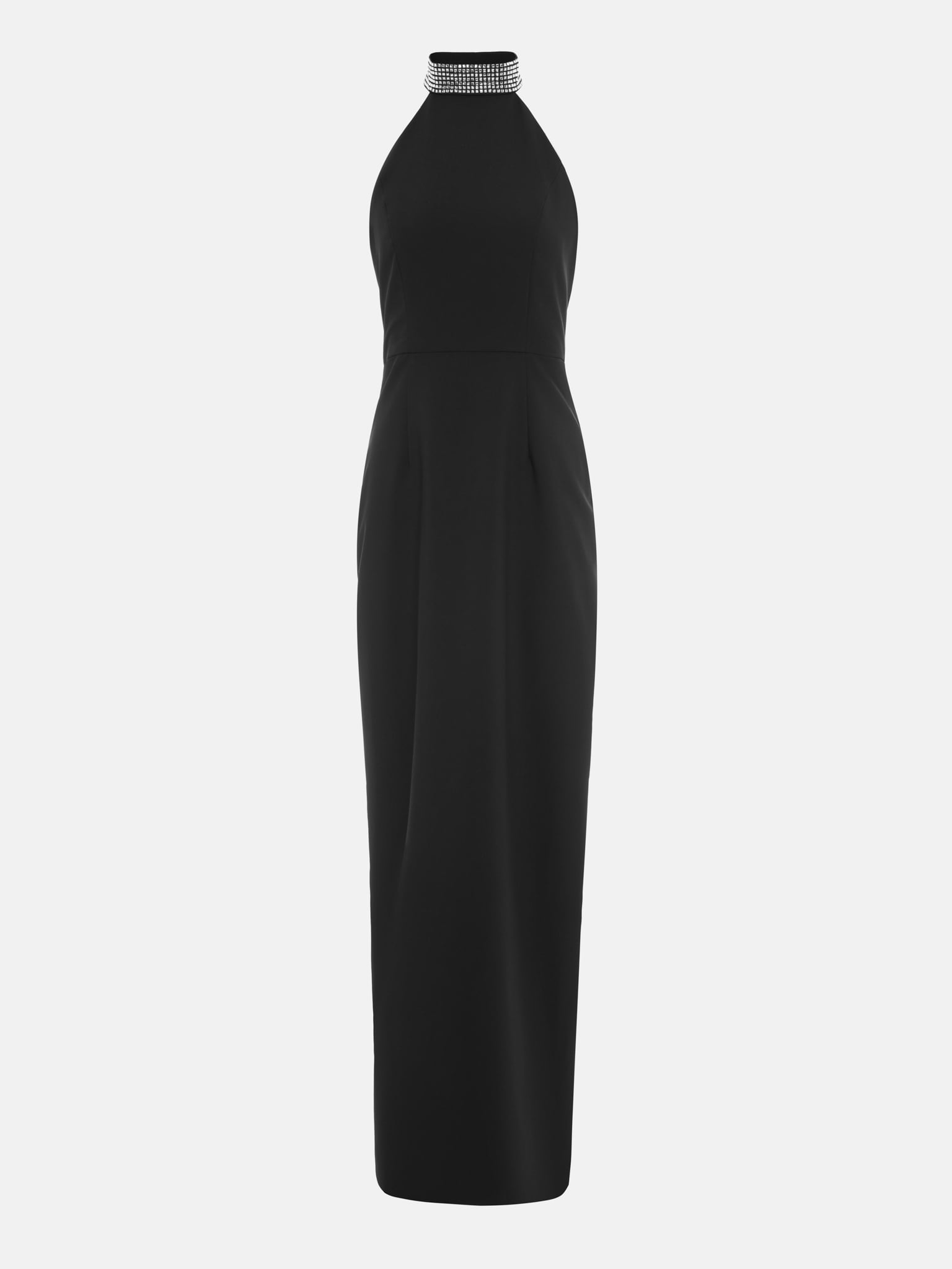 Maxi dress with rhinestone halter collar :: LICHI - Online fashion store